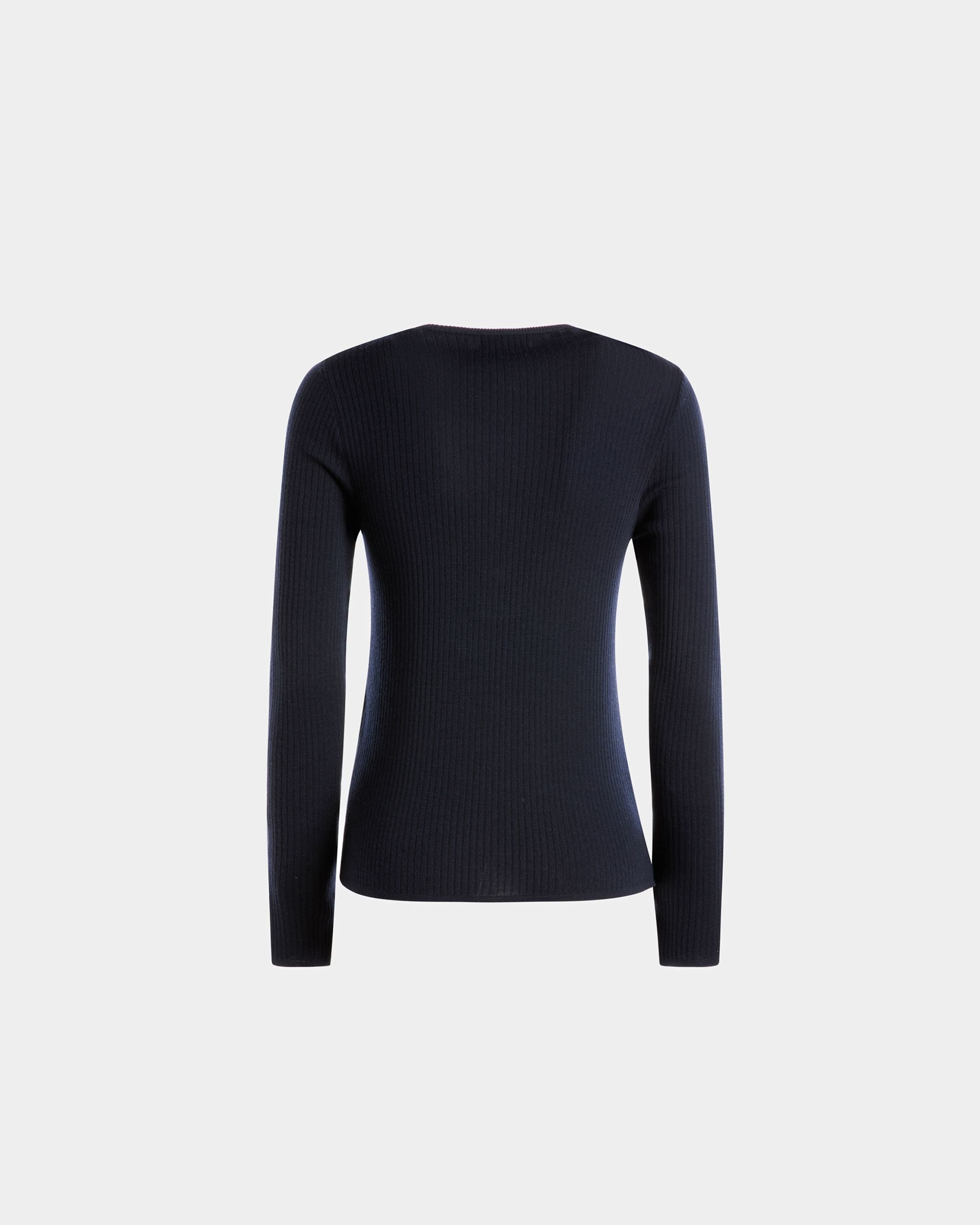 Camiseta Panadera De Punto De Lana Color Tinta - Mujer - Bally - 07