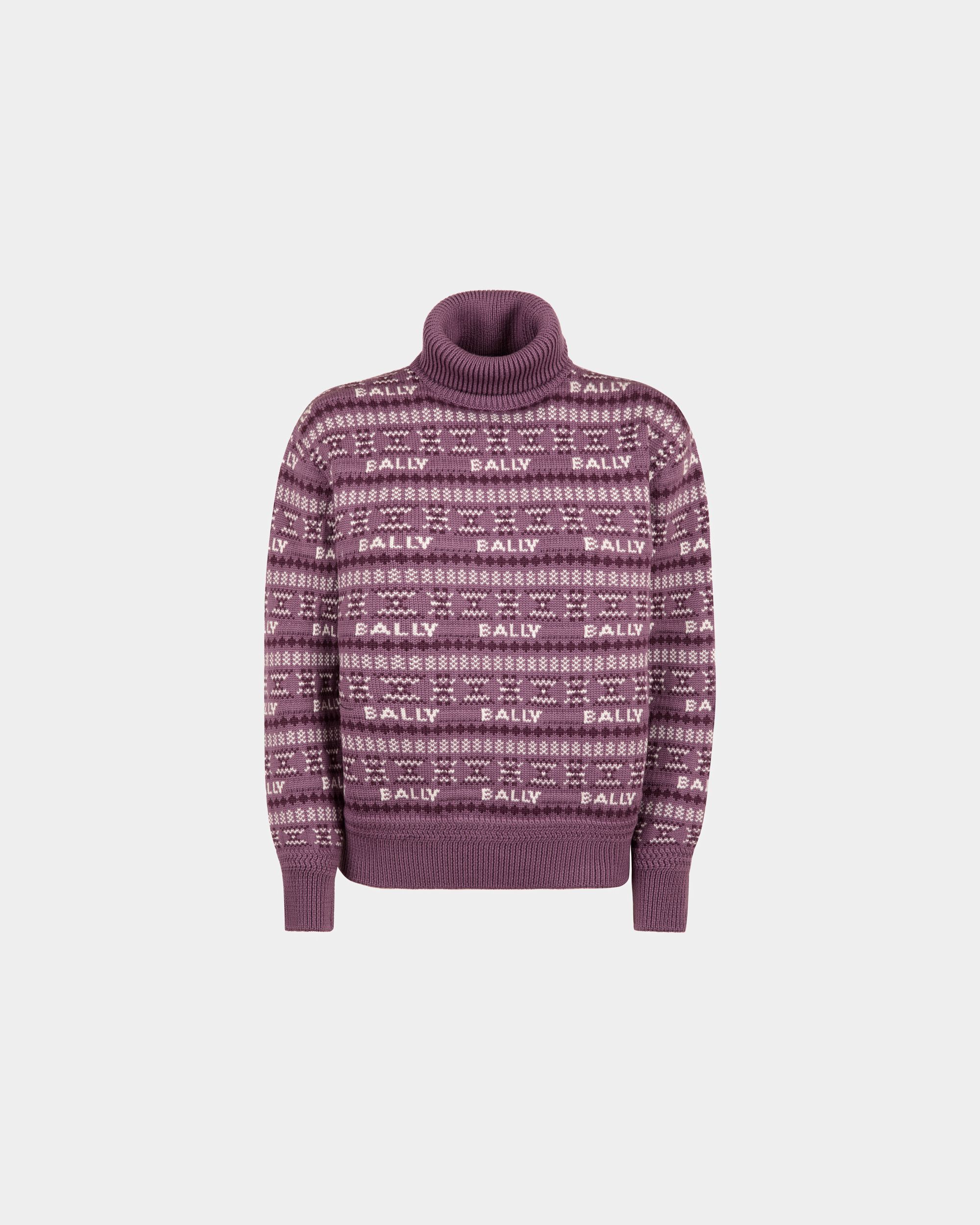 Jersey De Lana Con Cuello Alto En Púrpura - Mujer - Bally - 01
