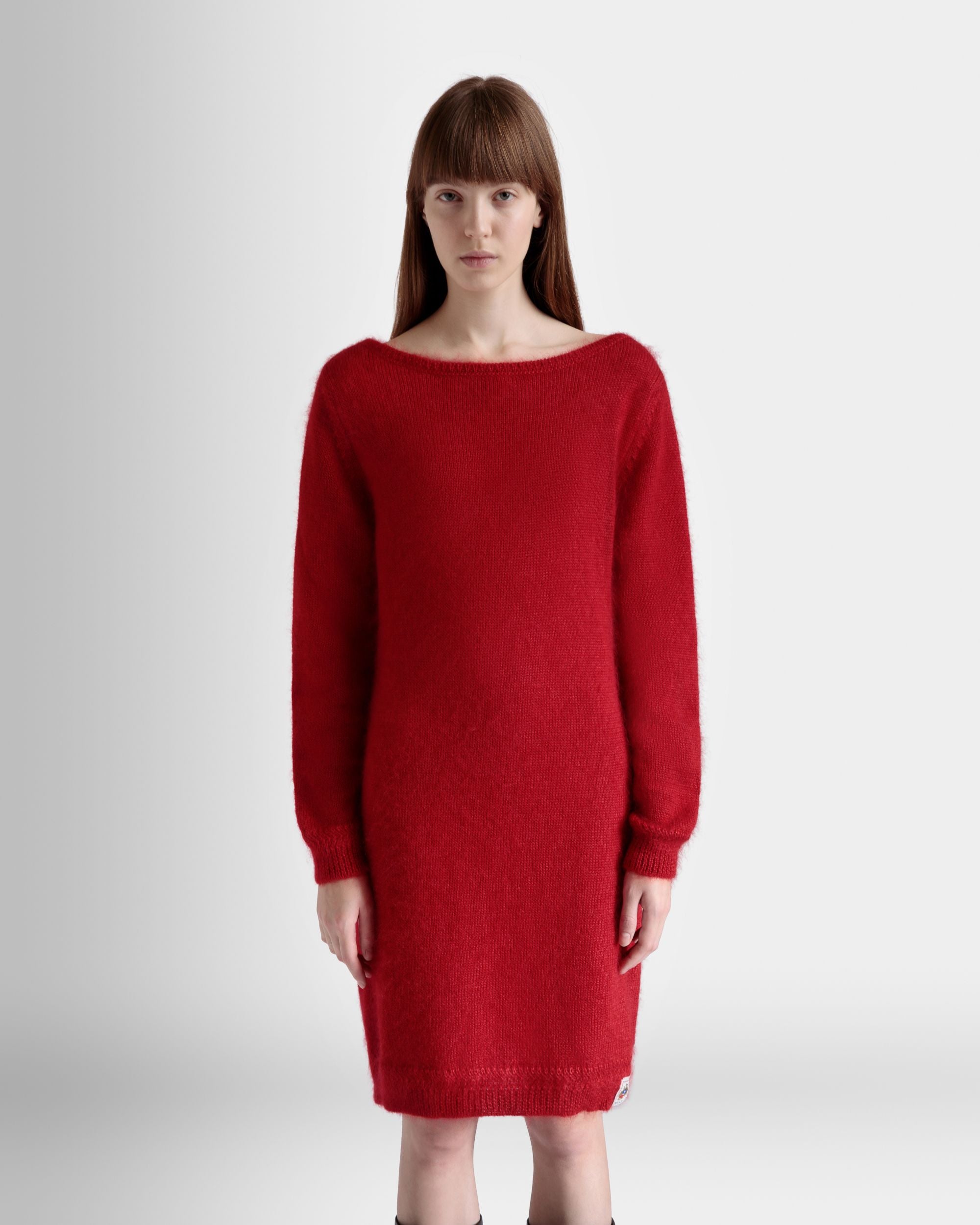 Vestido Corto De Mohair Y Seda Candy Red - Mujer - Bally - 03