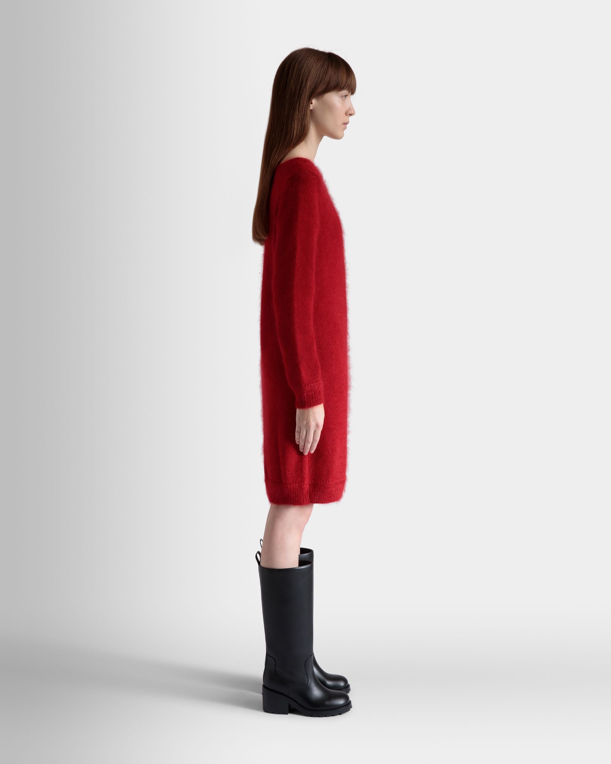 Vestido Corto De Mohair Y Seda Candy Red - Mujer - Bally - 06