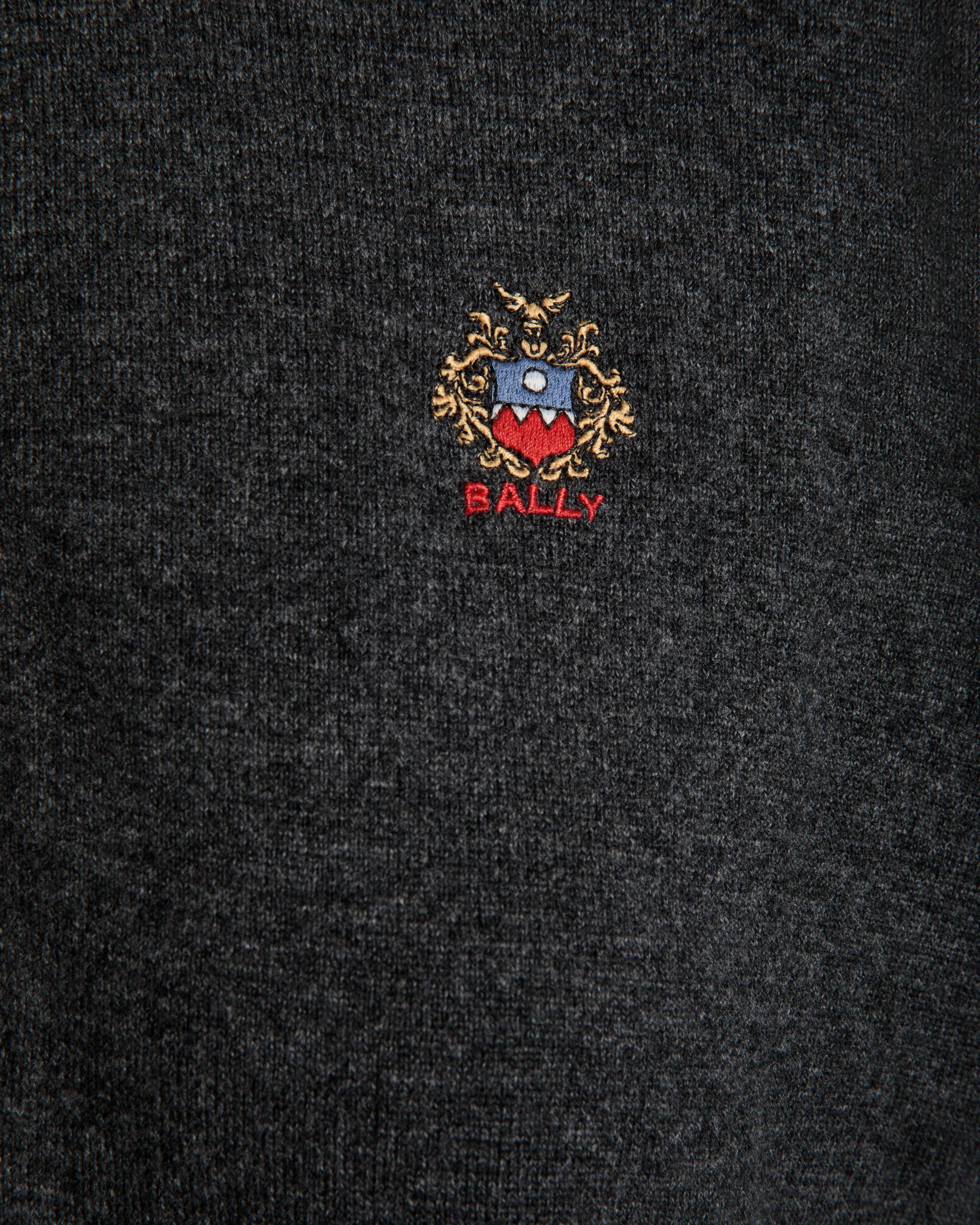 Half Zip Sweater In Dark Grey Wool And Cashmere - Women's - Bally - 05