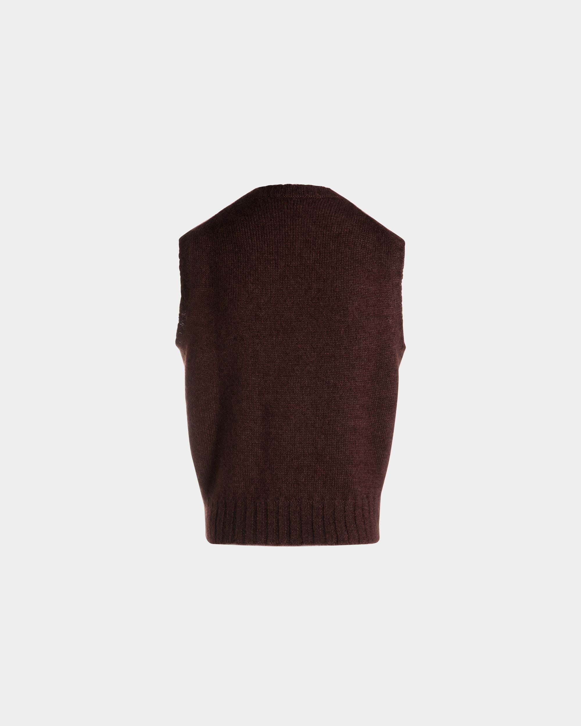 Chaleco De Mohair Y Seda Marrón - Mujer - Bally - 03