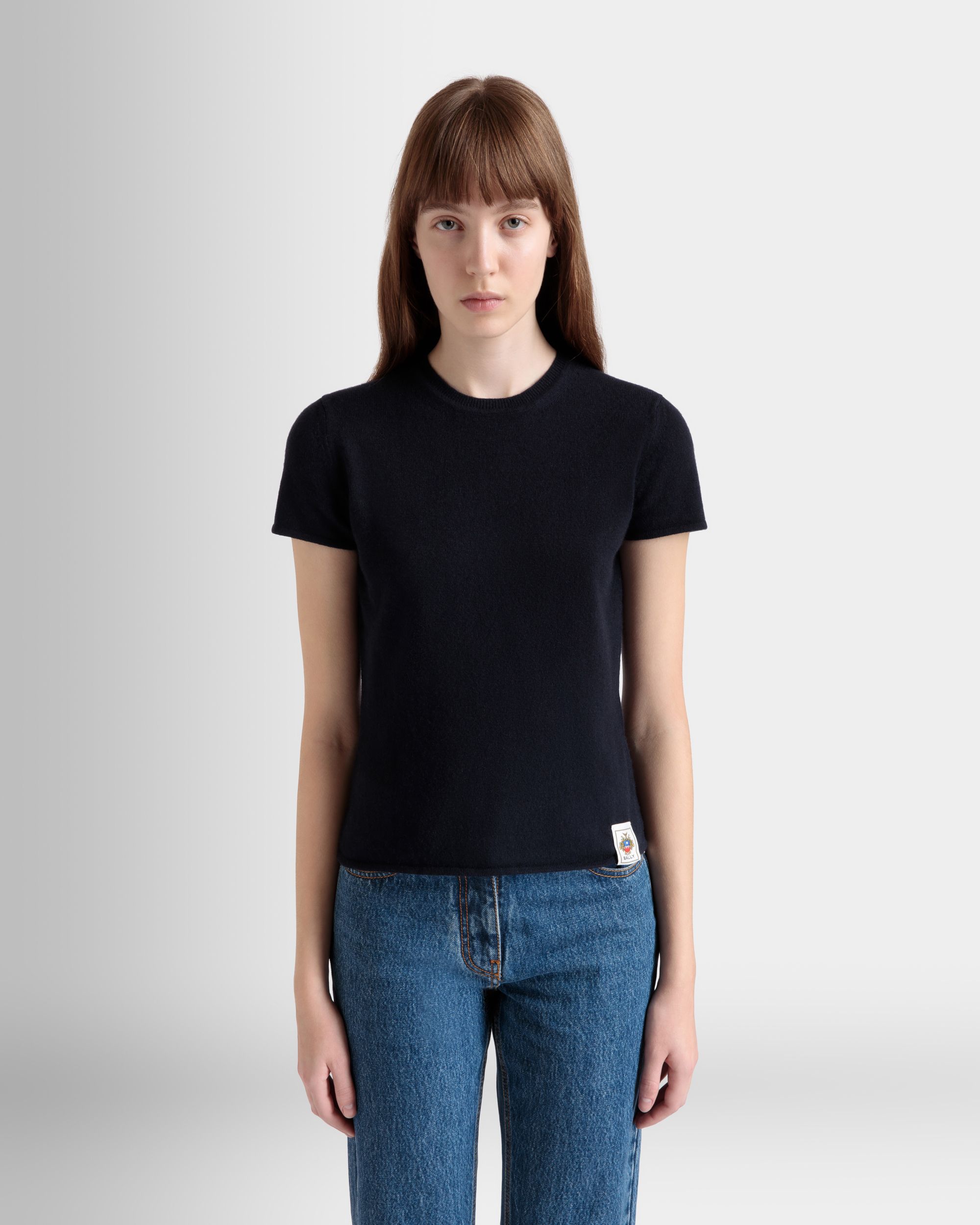 Top De Punto De Cachemira Navy Blue - Mujer - Bally - 03