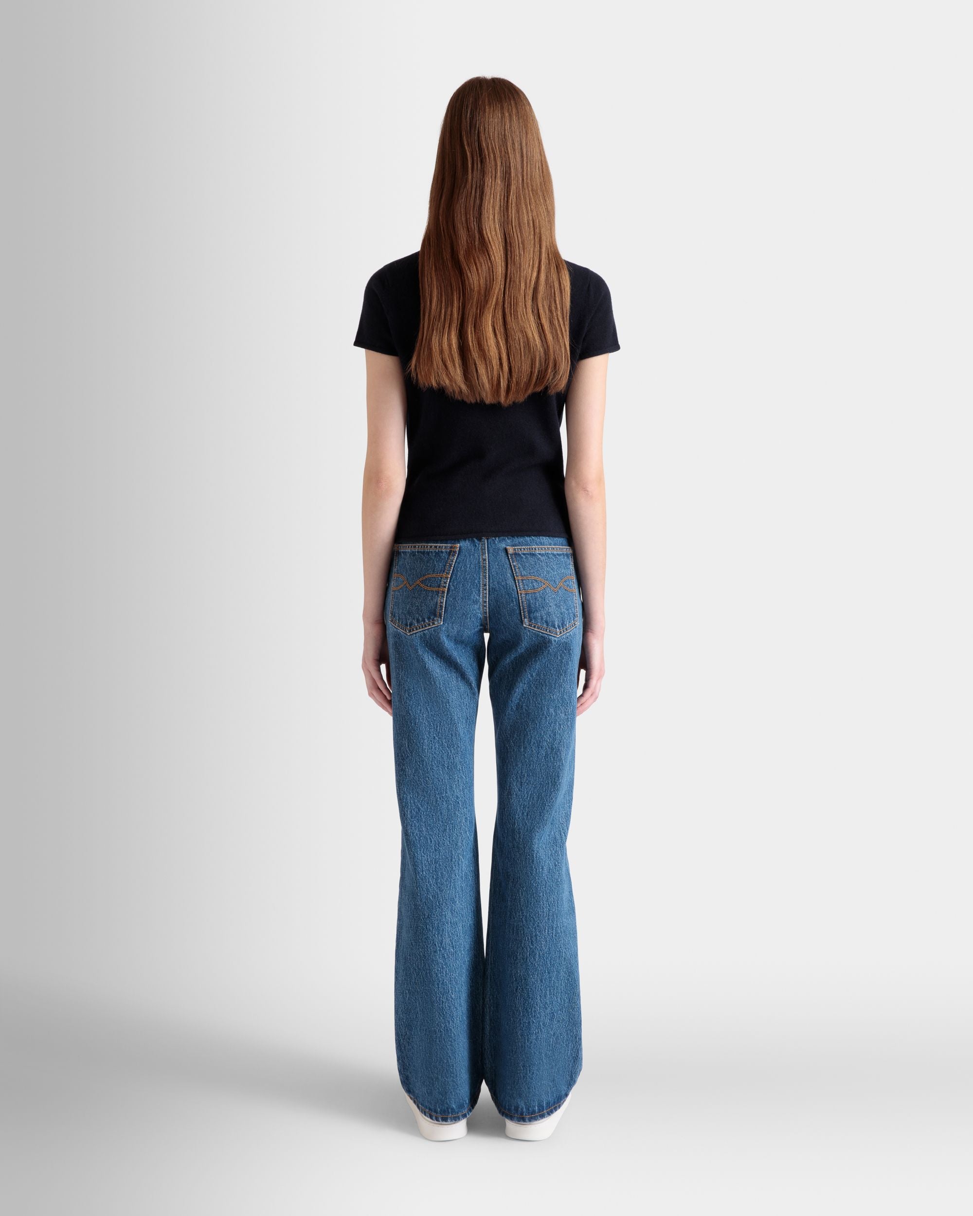 Top De Punto De Cachemira Navy Blue - Mujer - Bally - 07