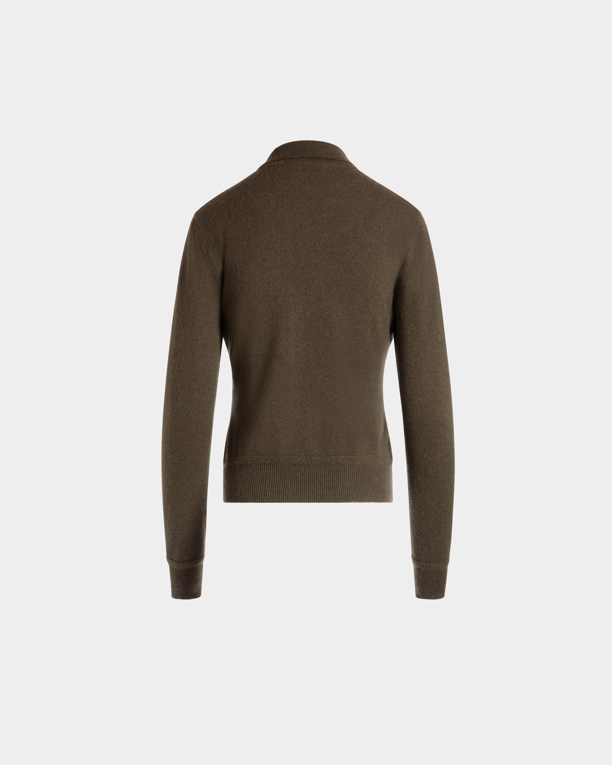 Knit Polo In Military Green Cashmere - Women's - Bally - 08