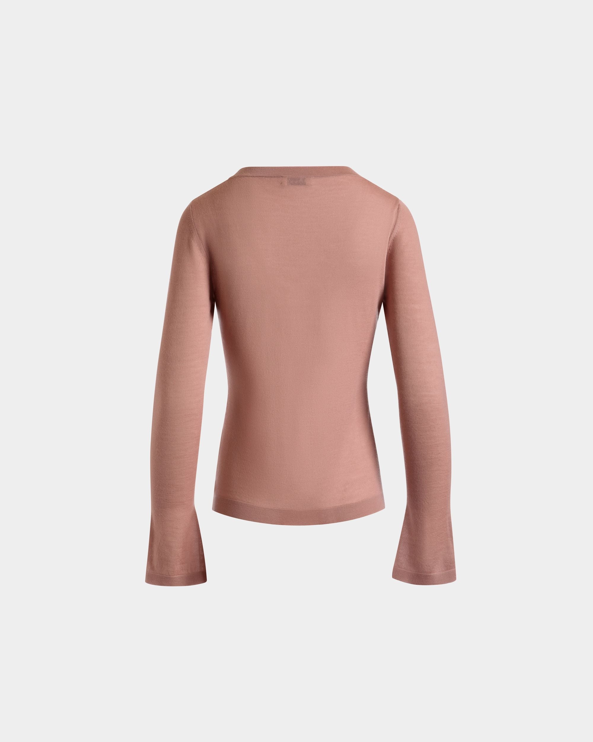 V-Neck Knit Top in Baby Pink Cashmere - Women's - Bally - 02