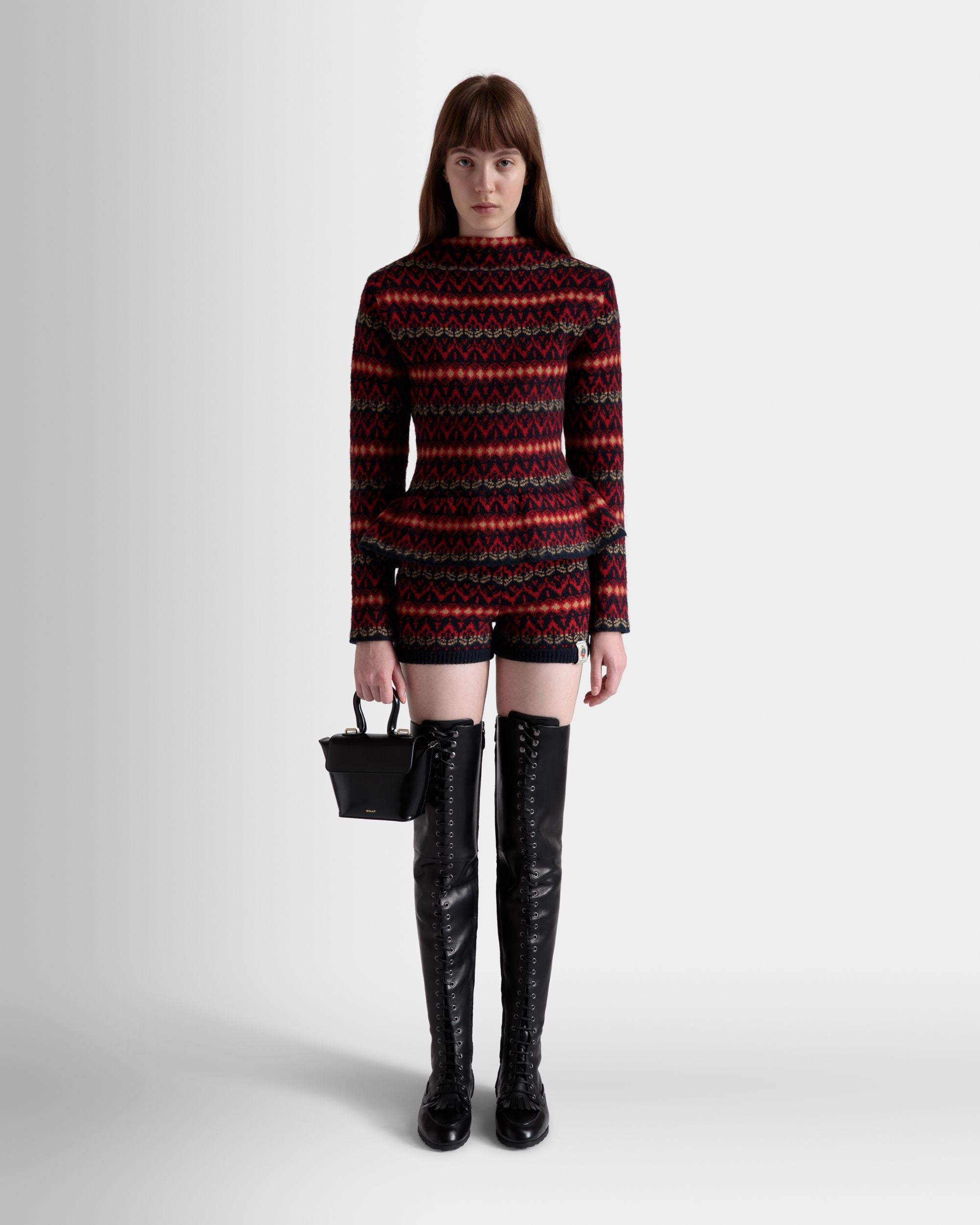 Knit Shorts In Multicolor Wool - Women's - Bally - 02