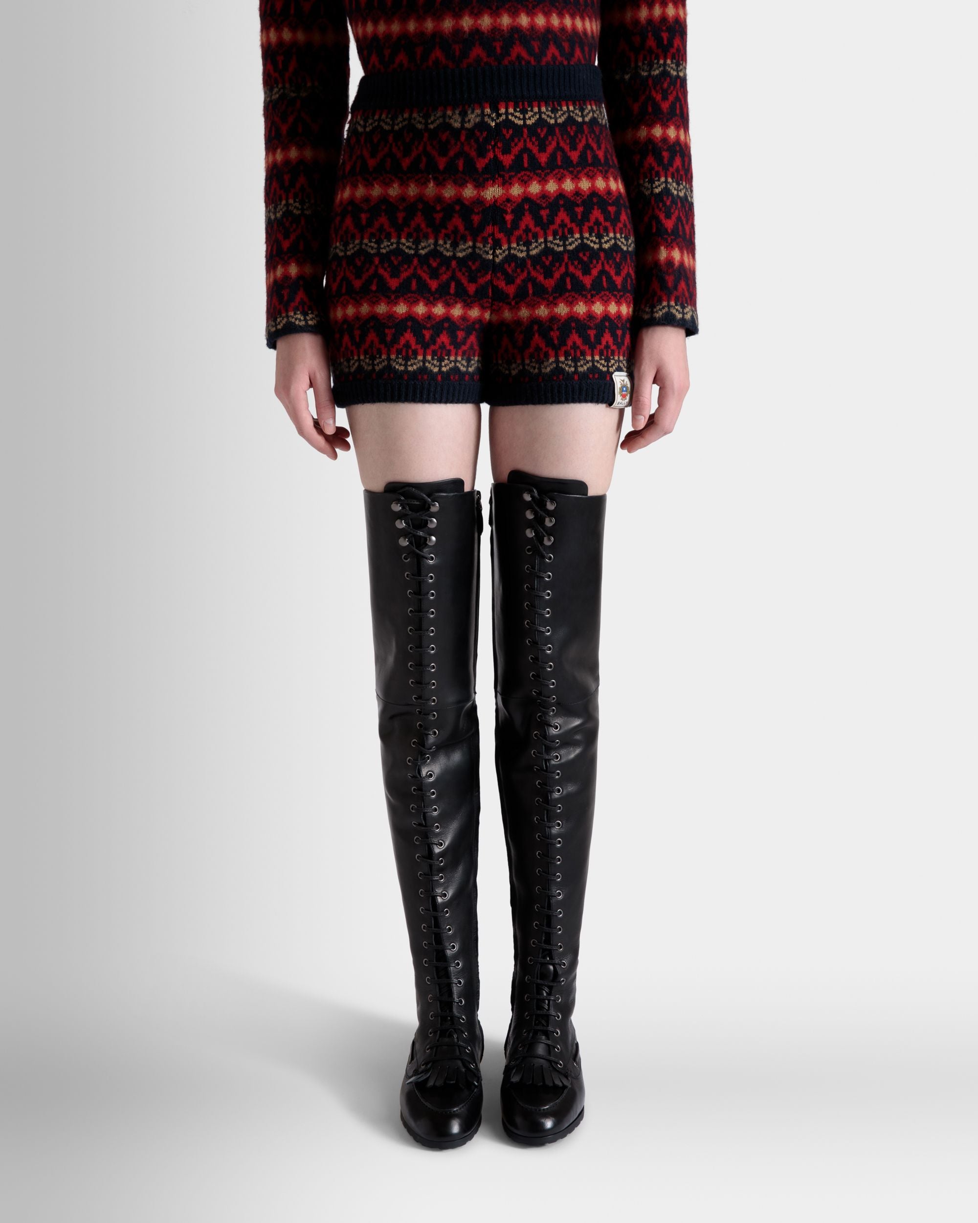 Knit Shorts In Multicolor Wool - Women's - Bally - 03