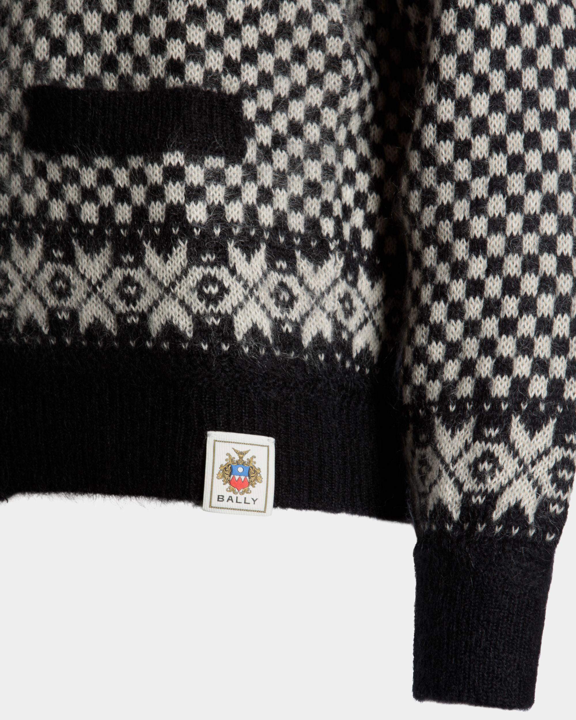 Cárdigan De Mohair Y Seda Blanco Y Negro - Mujer - Bally - 04