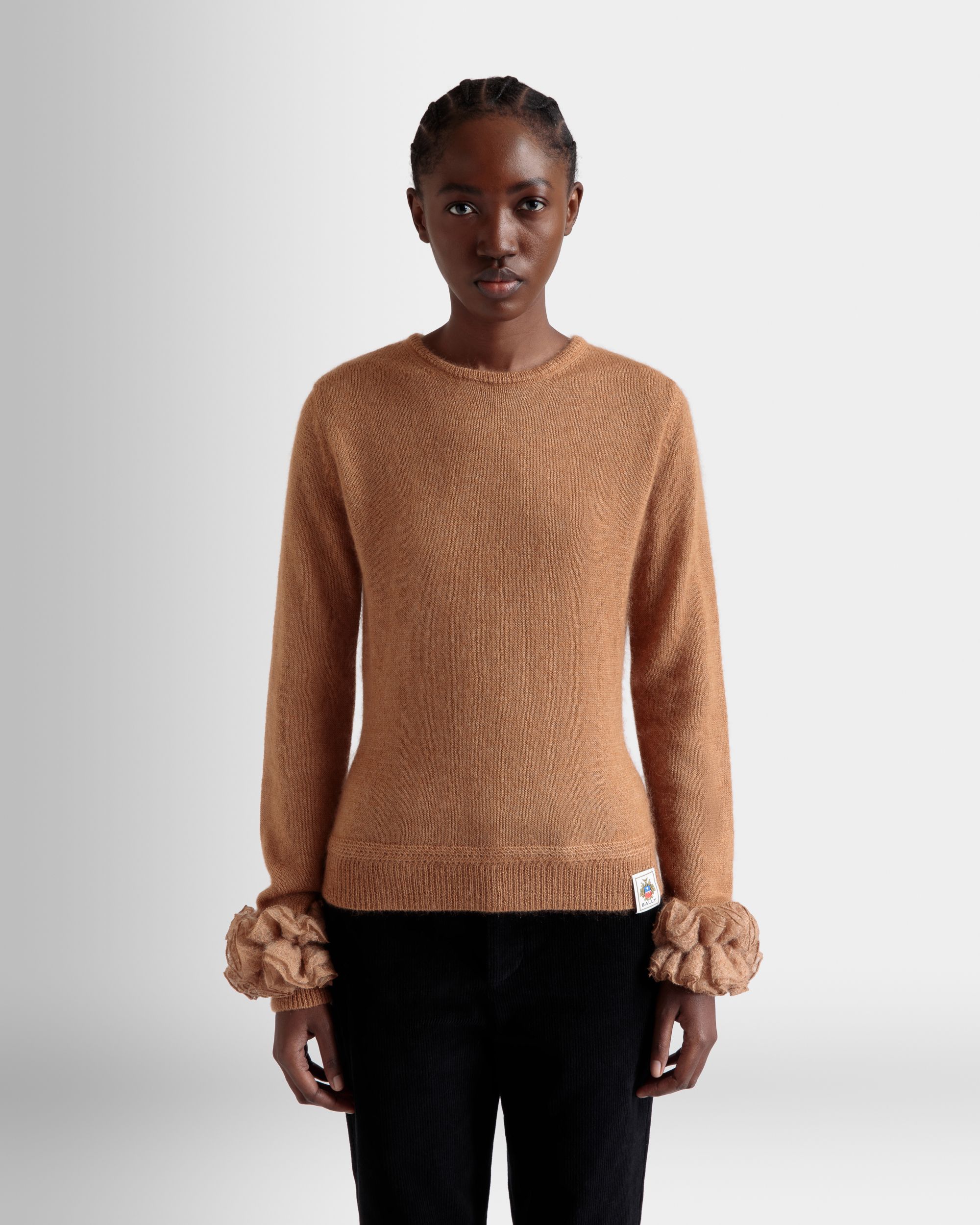 Top De Punto De Mohair Y Seda Light Beige - Mujer - Bally - 03