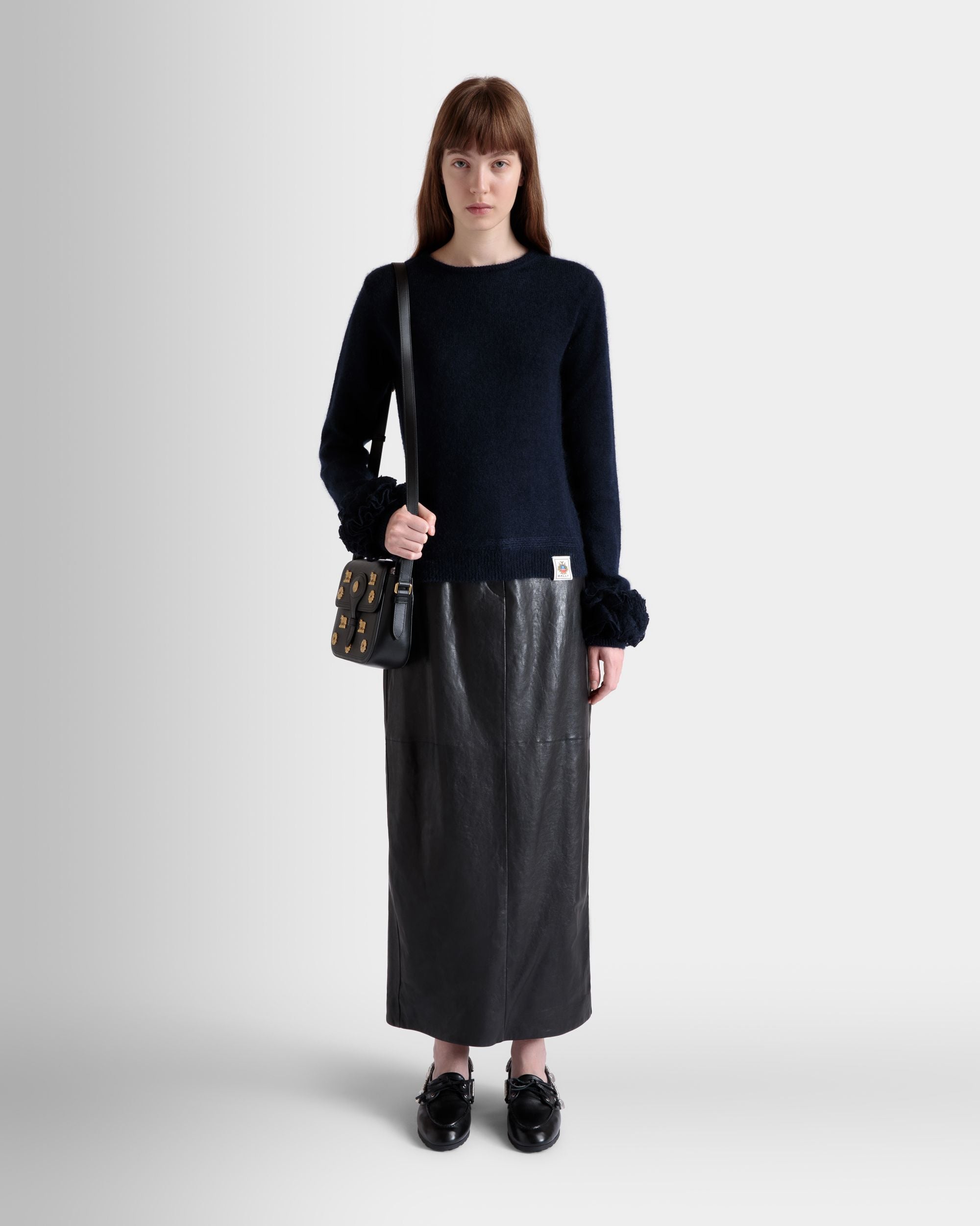 Top De Punto De Mohair Y Seda Navy Blue - Mujer - Bally - 02