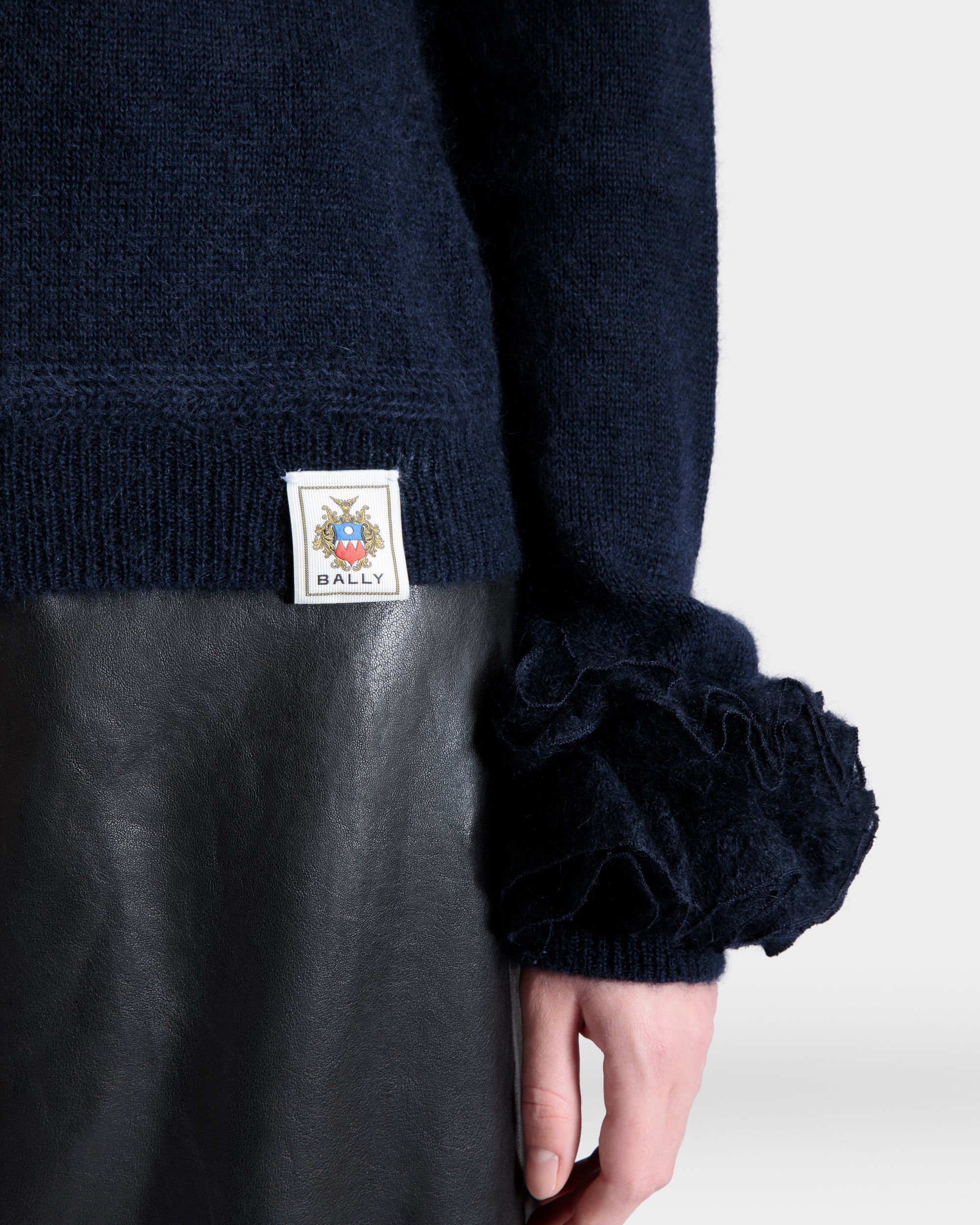 Top De Punto De Mohair Y Seda Navy Blue - Mujer - Bally - 08