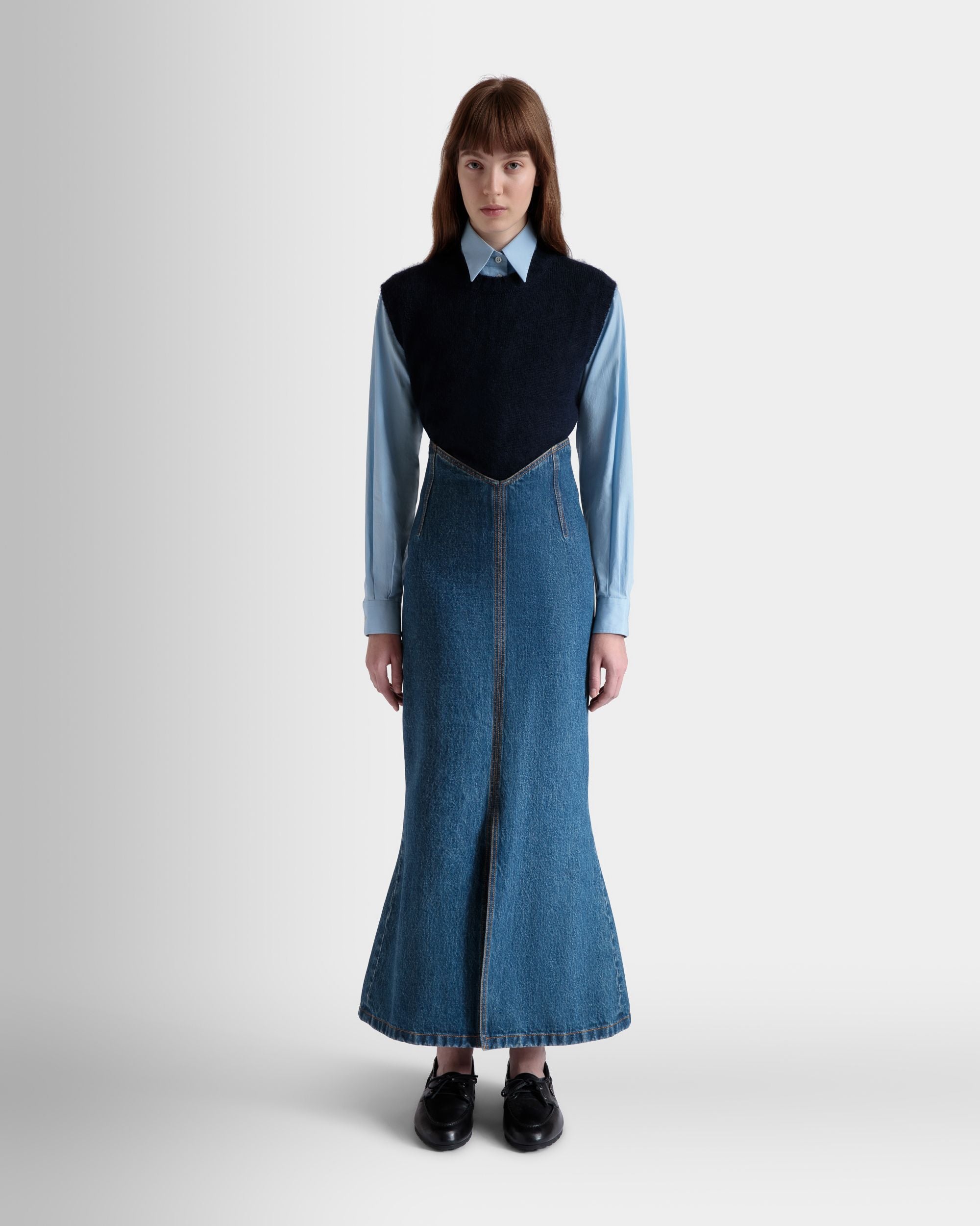 Chaleco De Punto De Mohair Y Seda Navy Blue - Mujer - Bally - 02