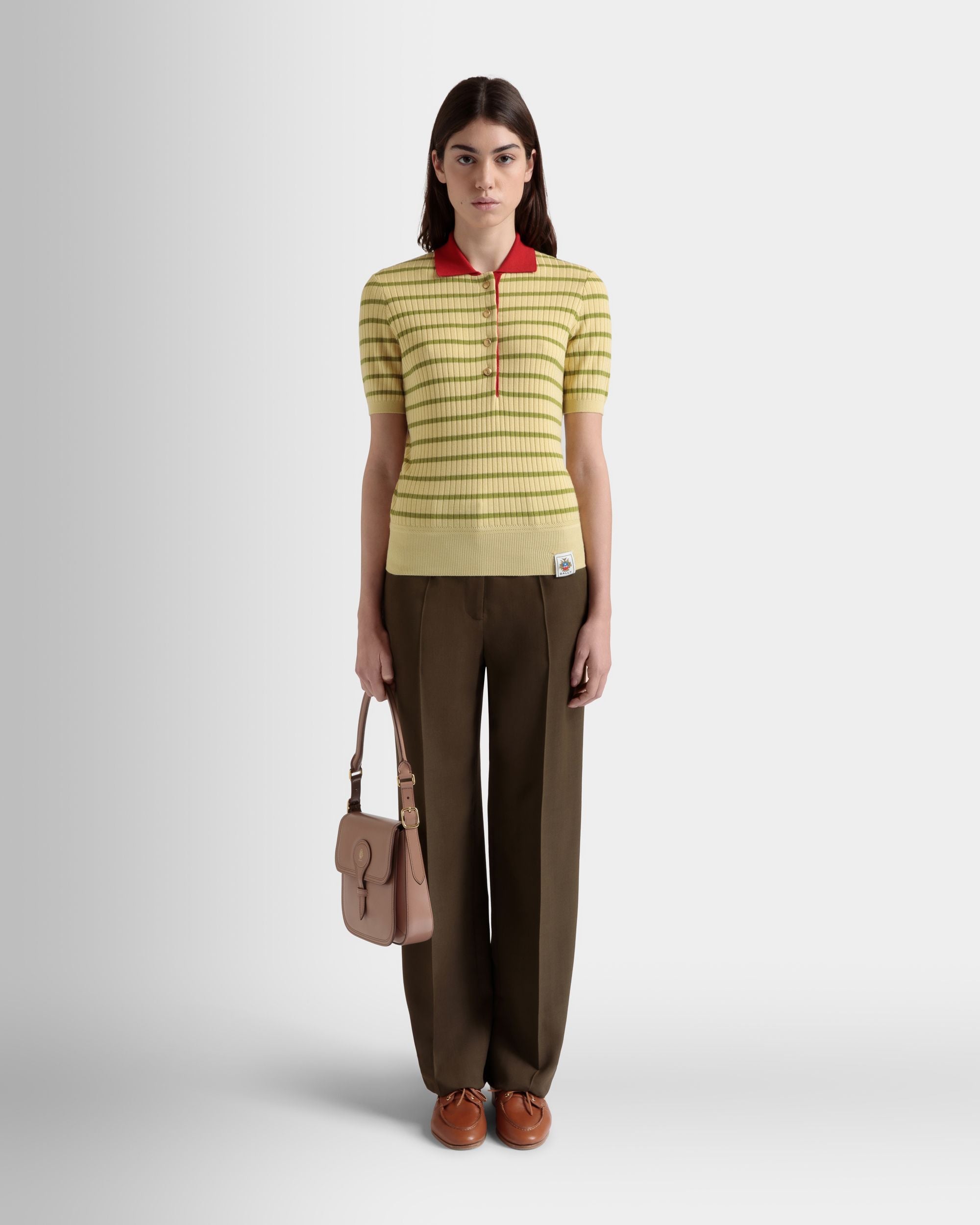 Polo De Punto De Mezcla De Lana Dusty Yellow - Mujer - Bally - 02