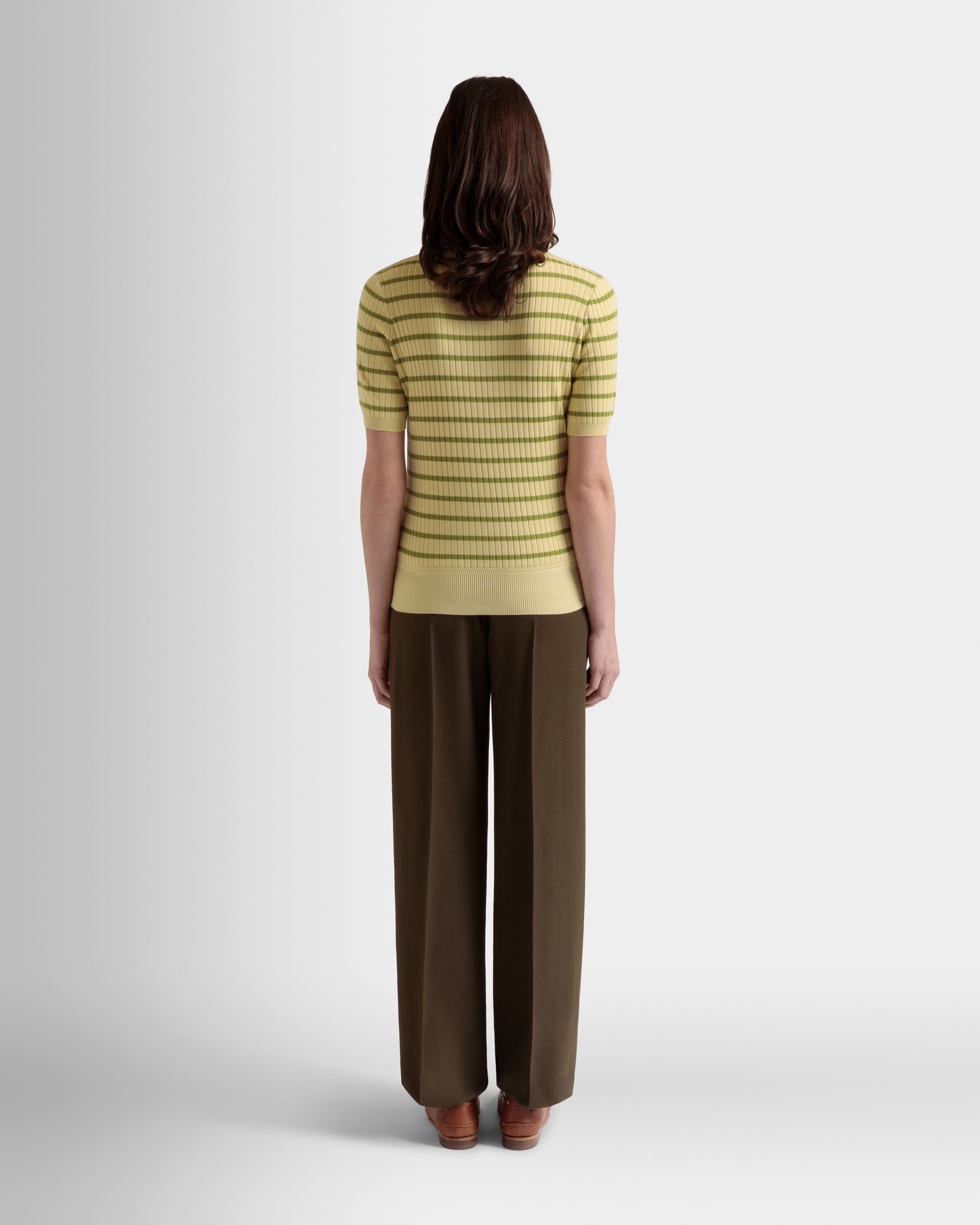 Polo De Punto De Mezcla De Lana Dusty Yellow - Mujer - Bally - 06