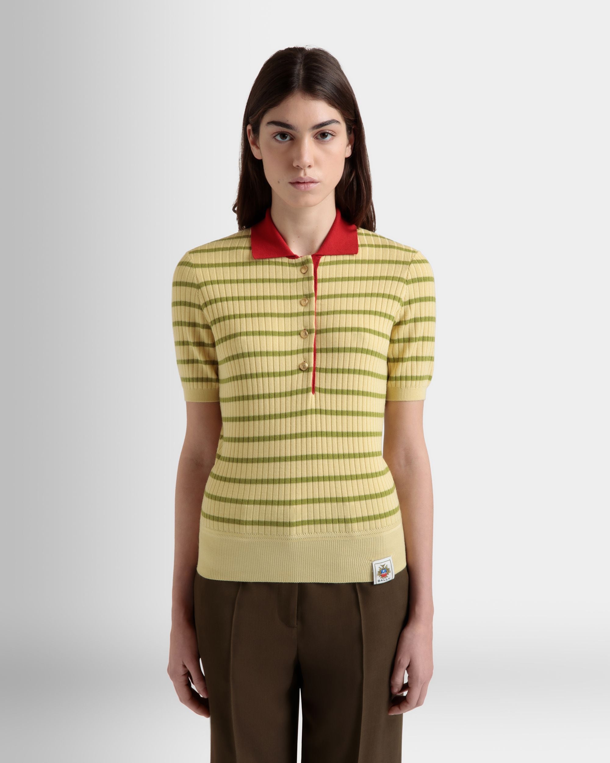Polo De Punto De Mezcla De Lana Dusty Yellow - Mujer - Bally - 08