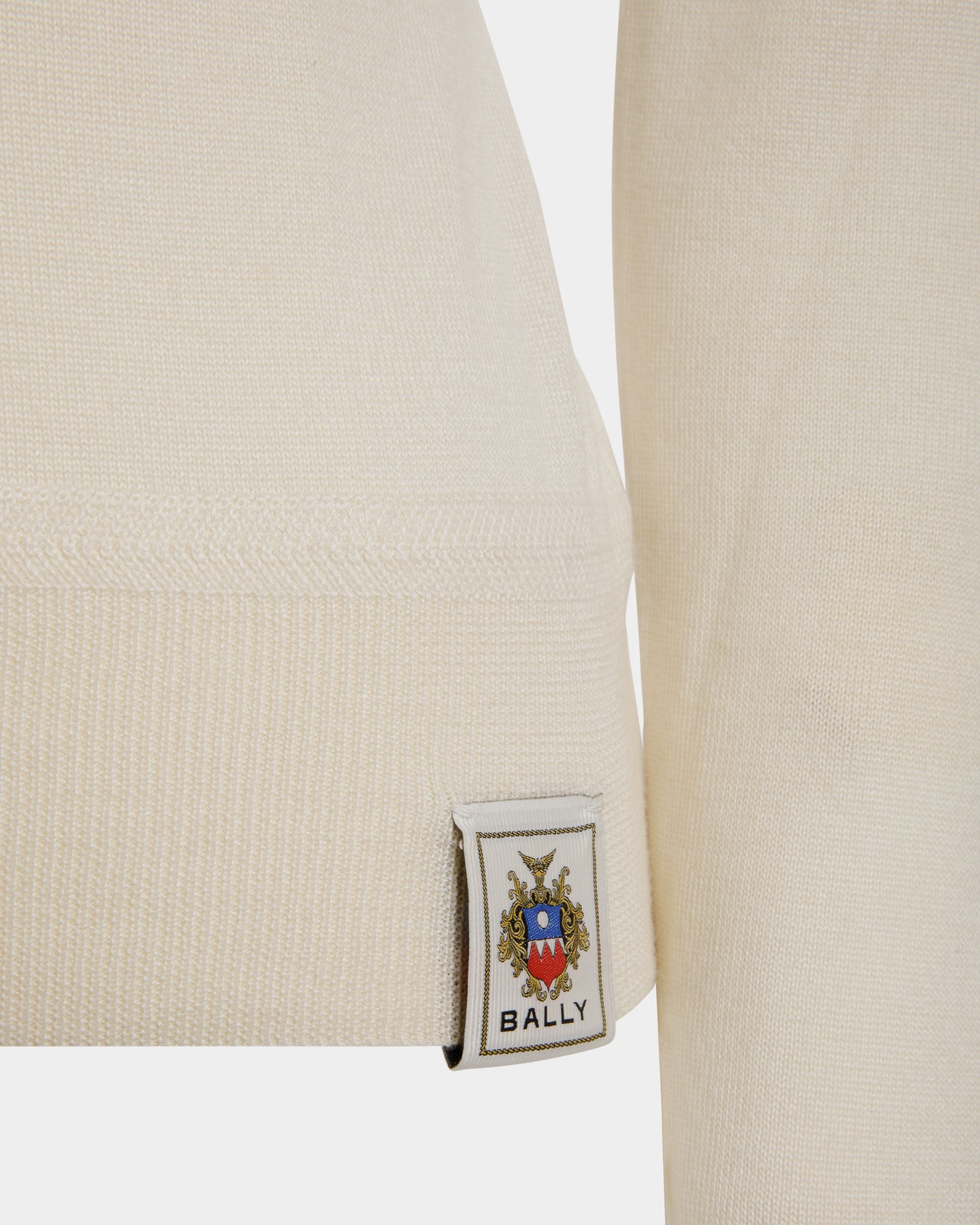 Polo De Manga Larga De Cachemira Y Seda Marfil - Mujer - Bally - 04
