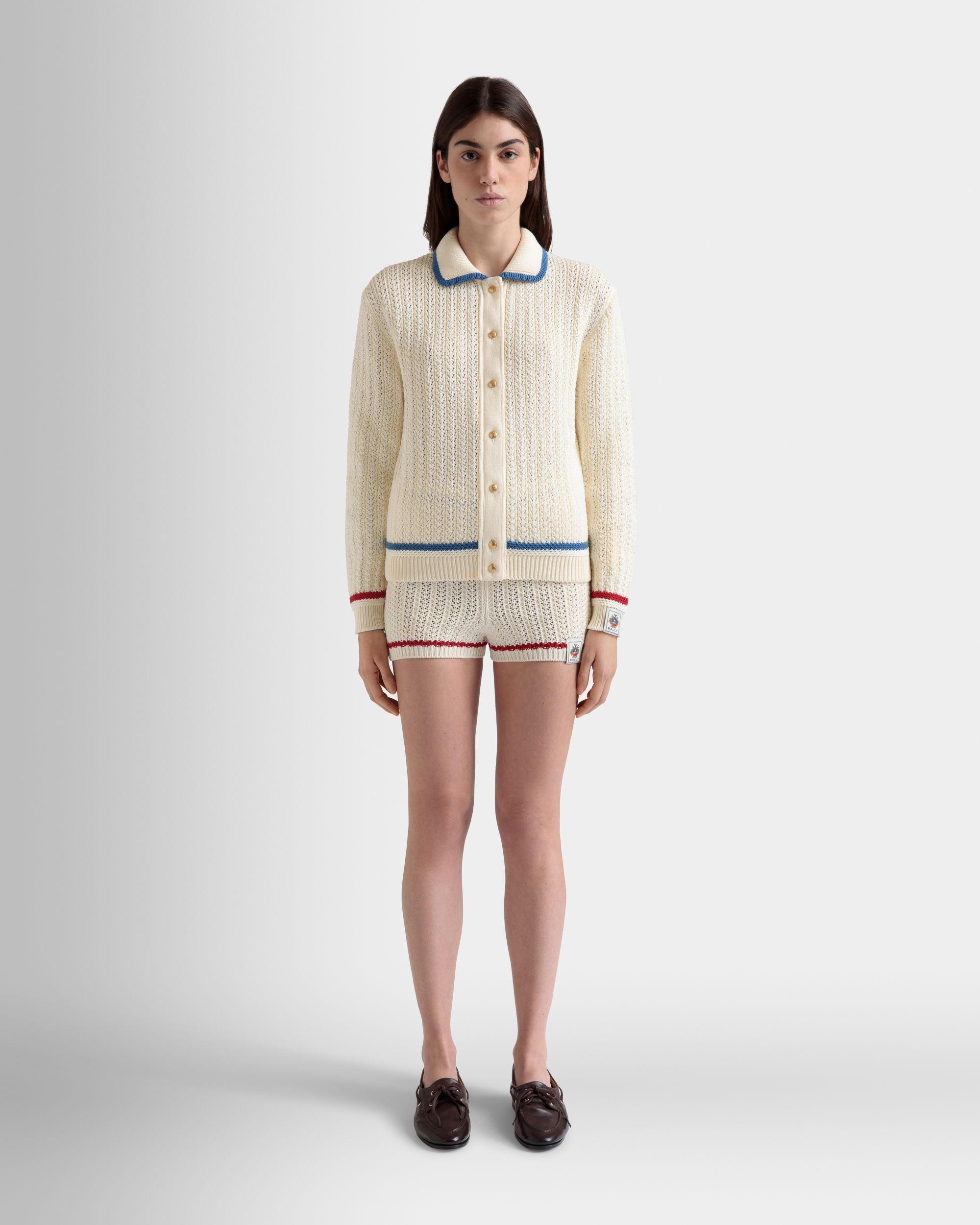 Cárdigan De Algodón Marfil - Mujer - Bally - 02