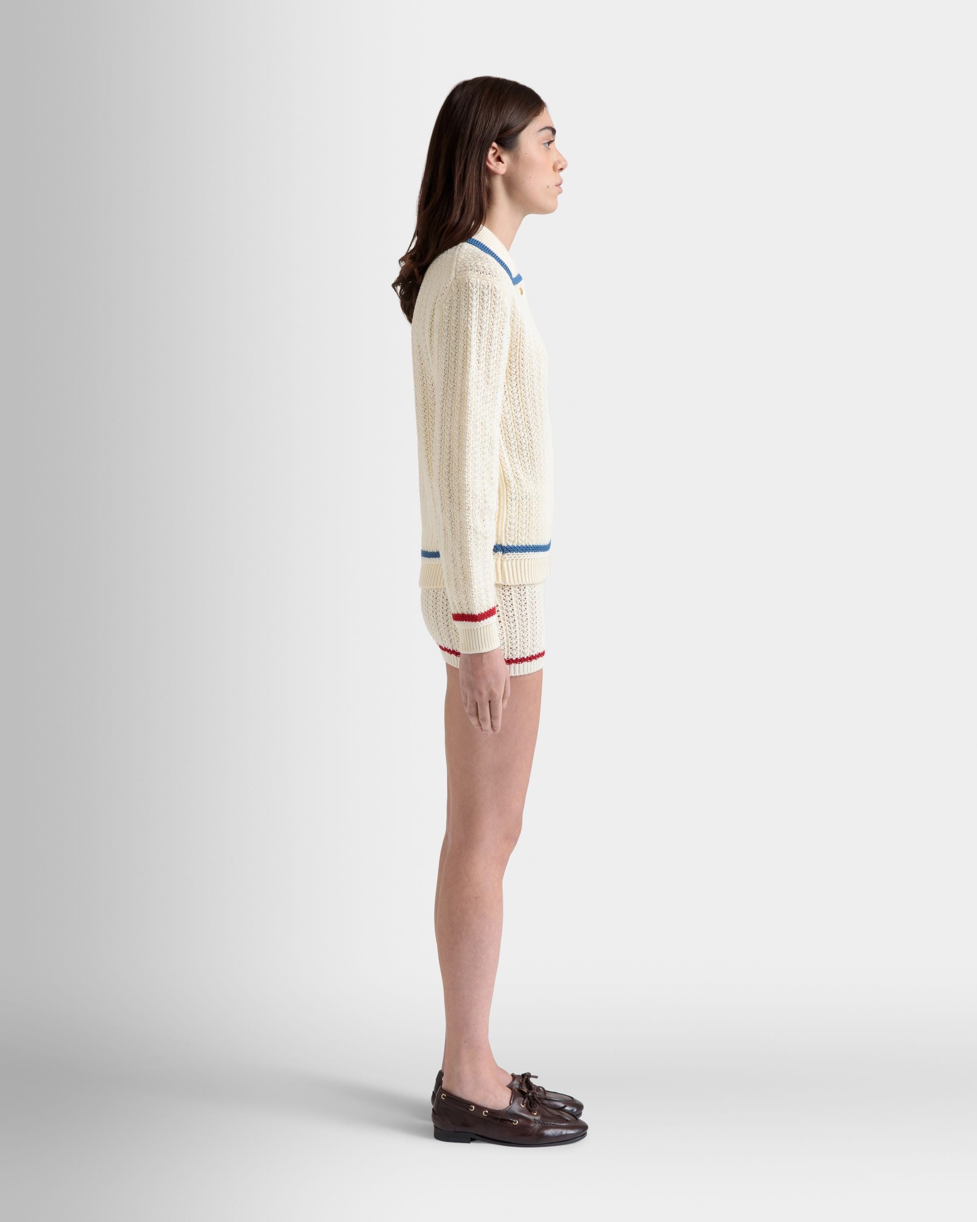 Cárdigan De Algodón Marfil - Mujer - Bally - 05