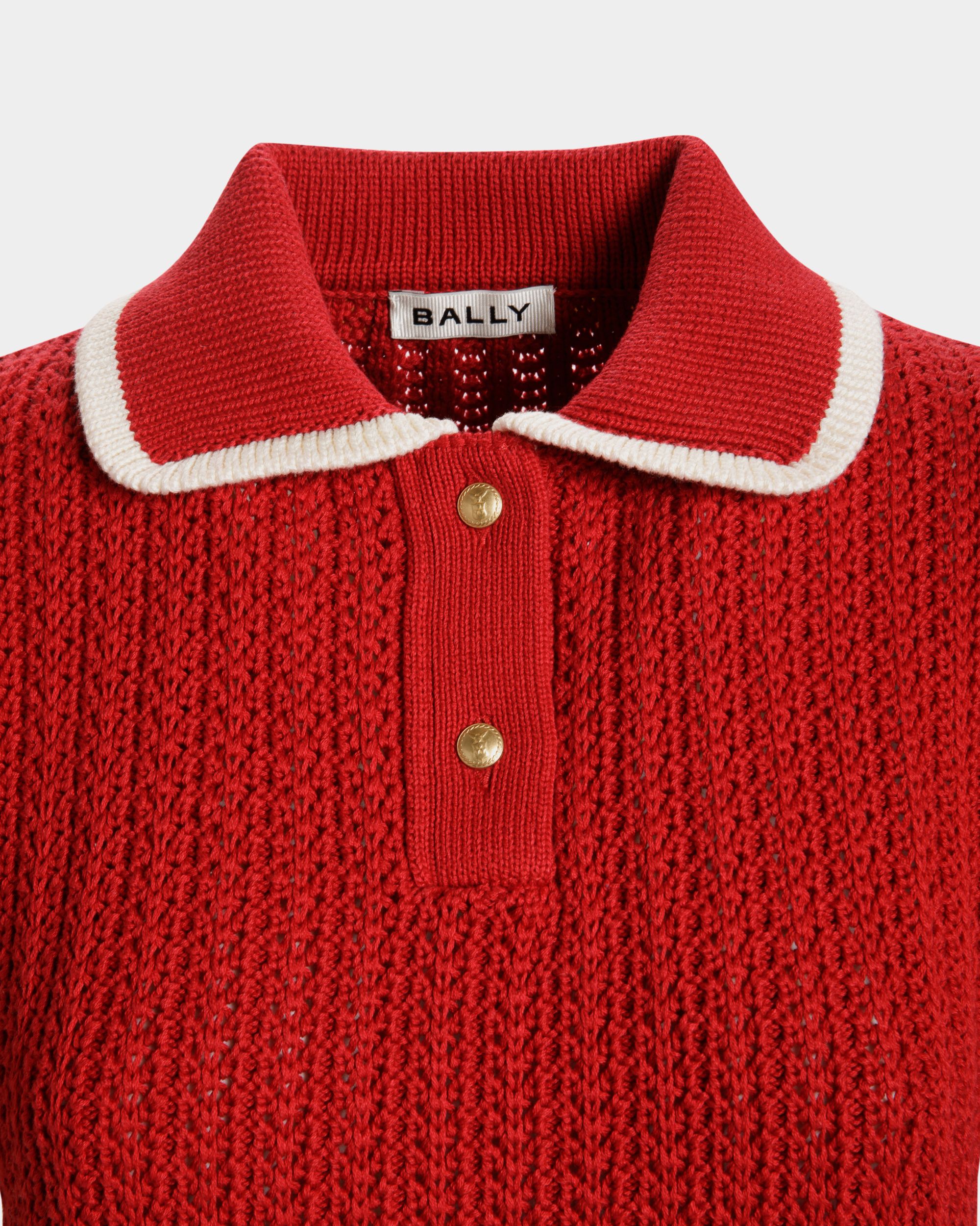Polo De Punto De Algodón Rojo - Mujer - Bally - 04