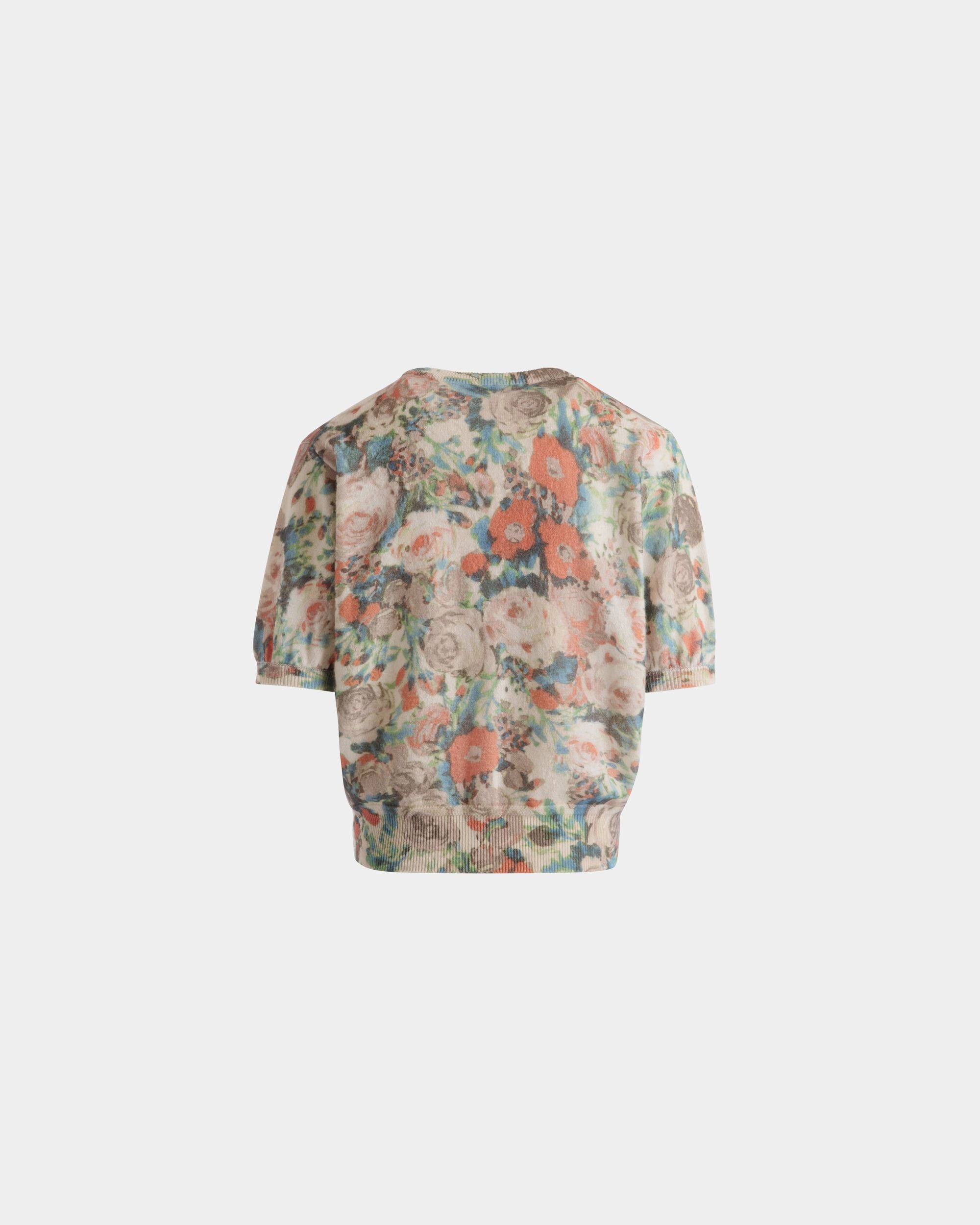 Top De Punto De Cachemira Multicolor Con Estampado Rosengarten - Mujer - Bally - 07