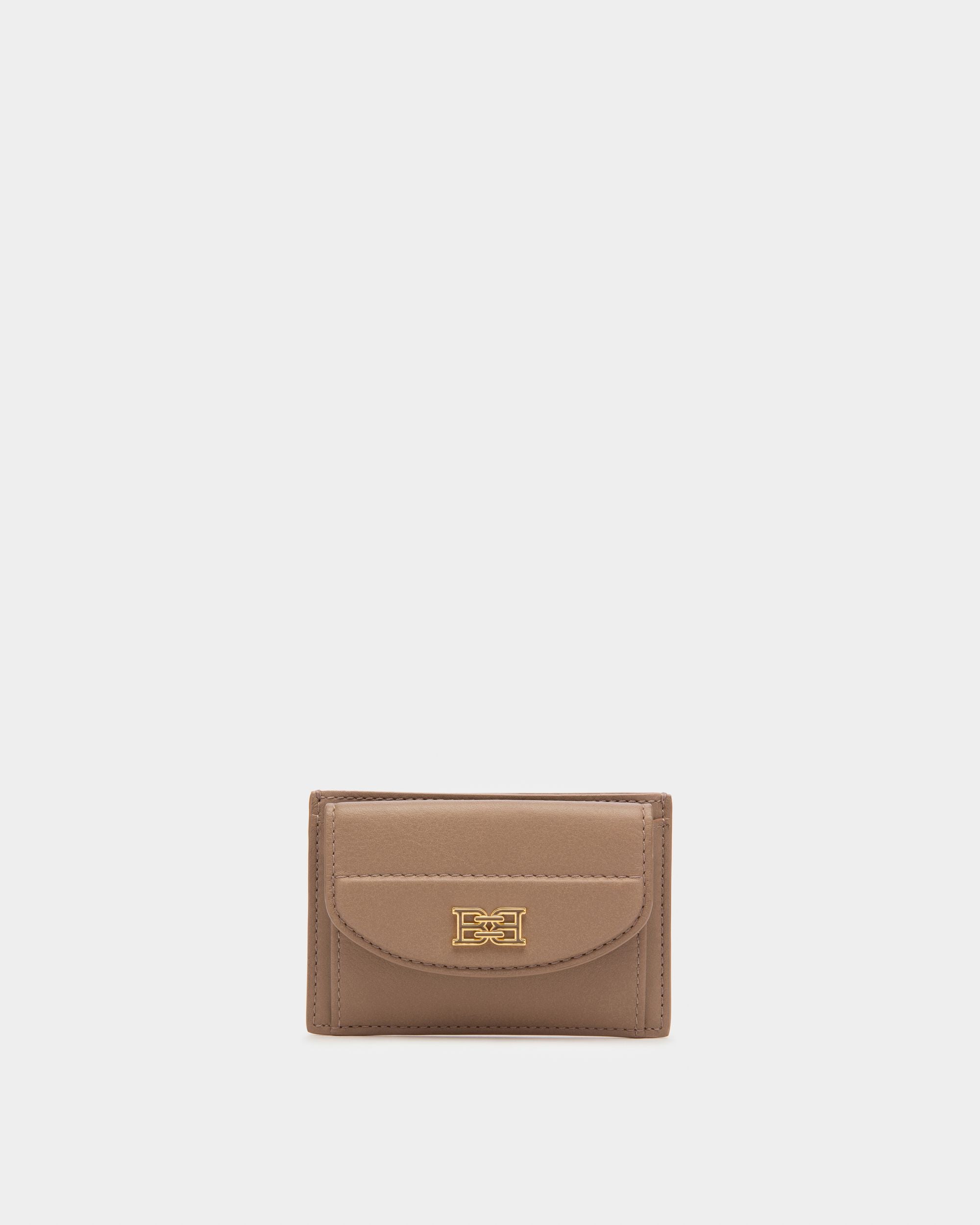 Belky Tarjetero En Piel De Color Topo - Mujer - Bally - 01
