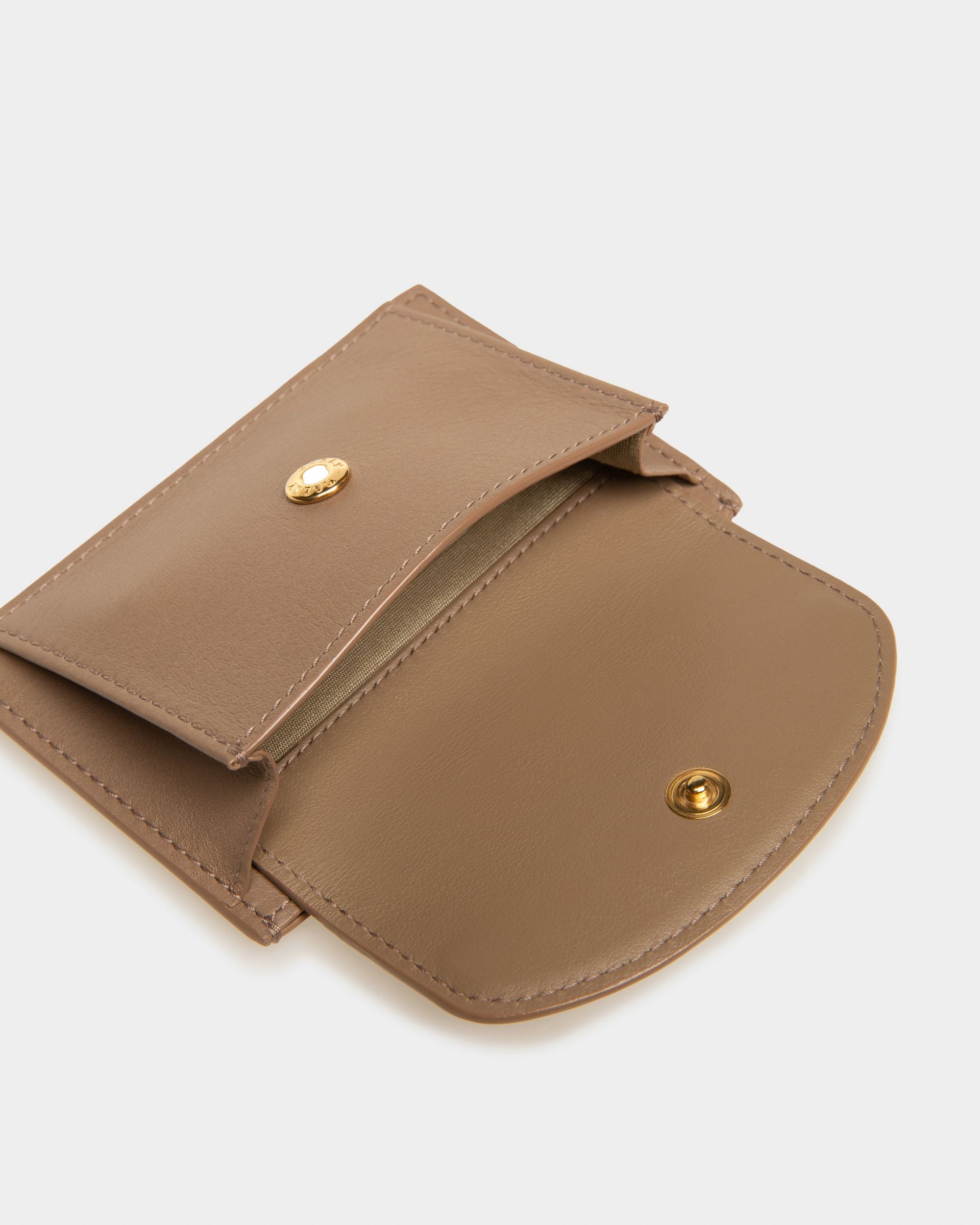 Belky Tarjetero En Piel De Color Topo - Mujer - Bally - 04