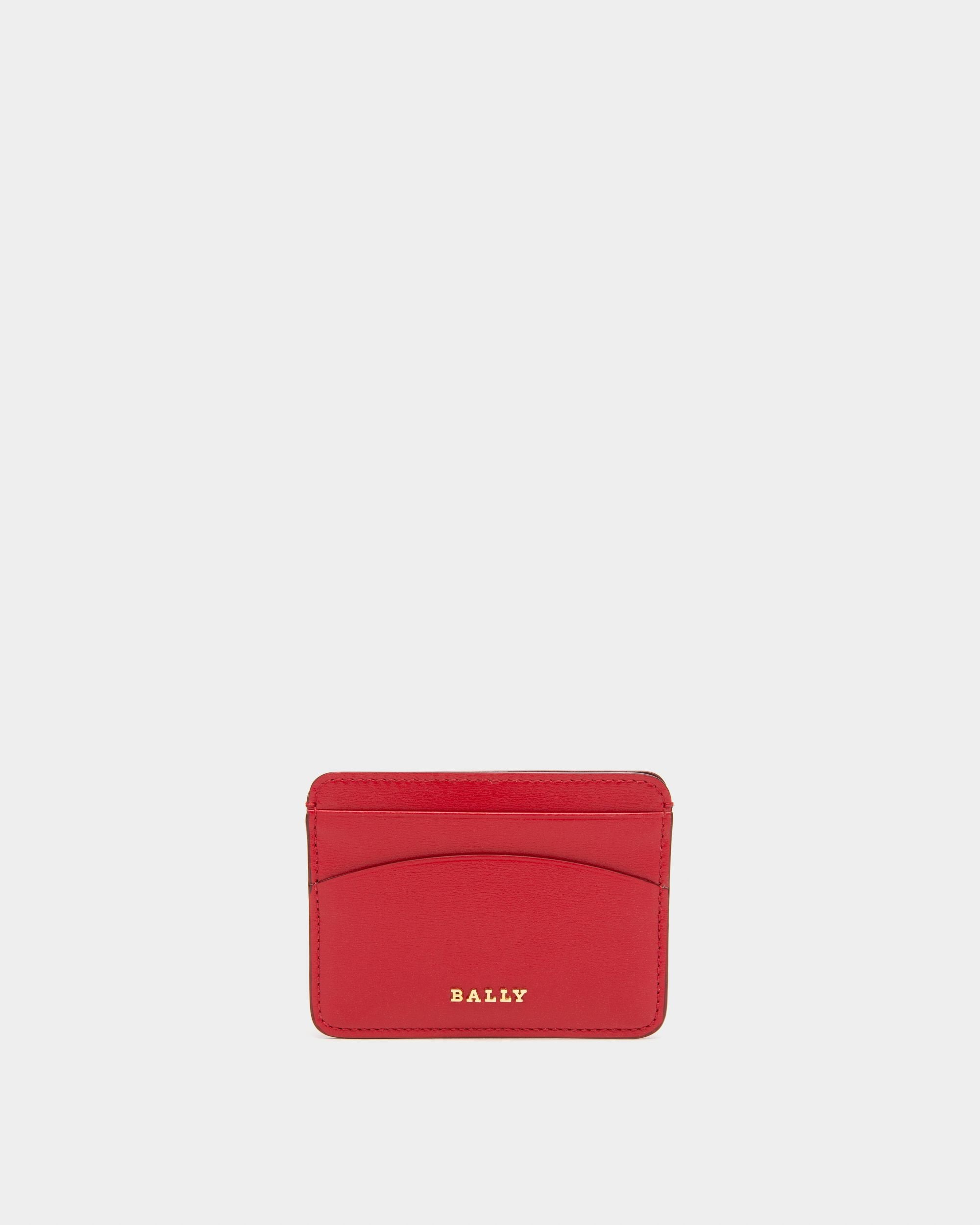 Lexye Leather Card Holder In Red - Women's - Bally - 01