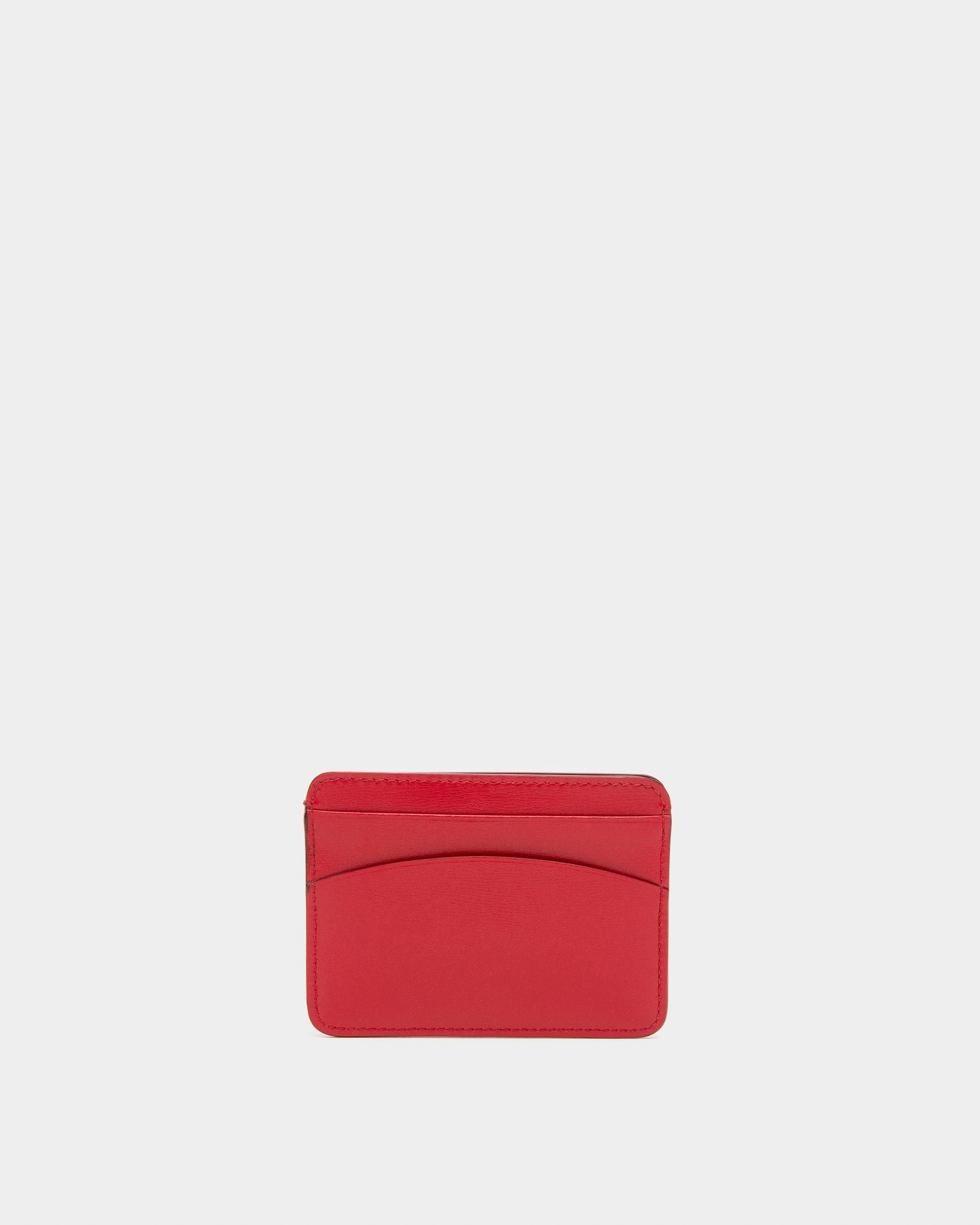 Lexye Leather Card Holder In Red - Women's - Bally - 02