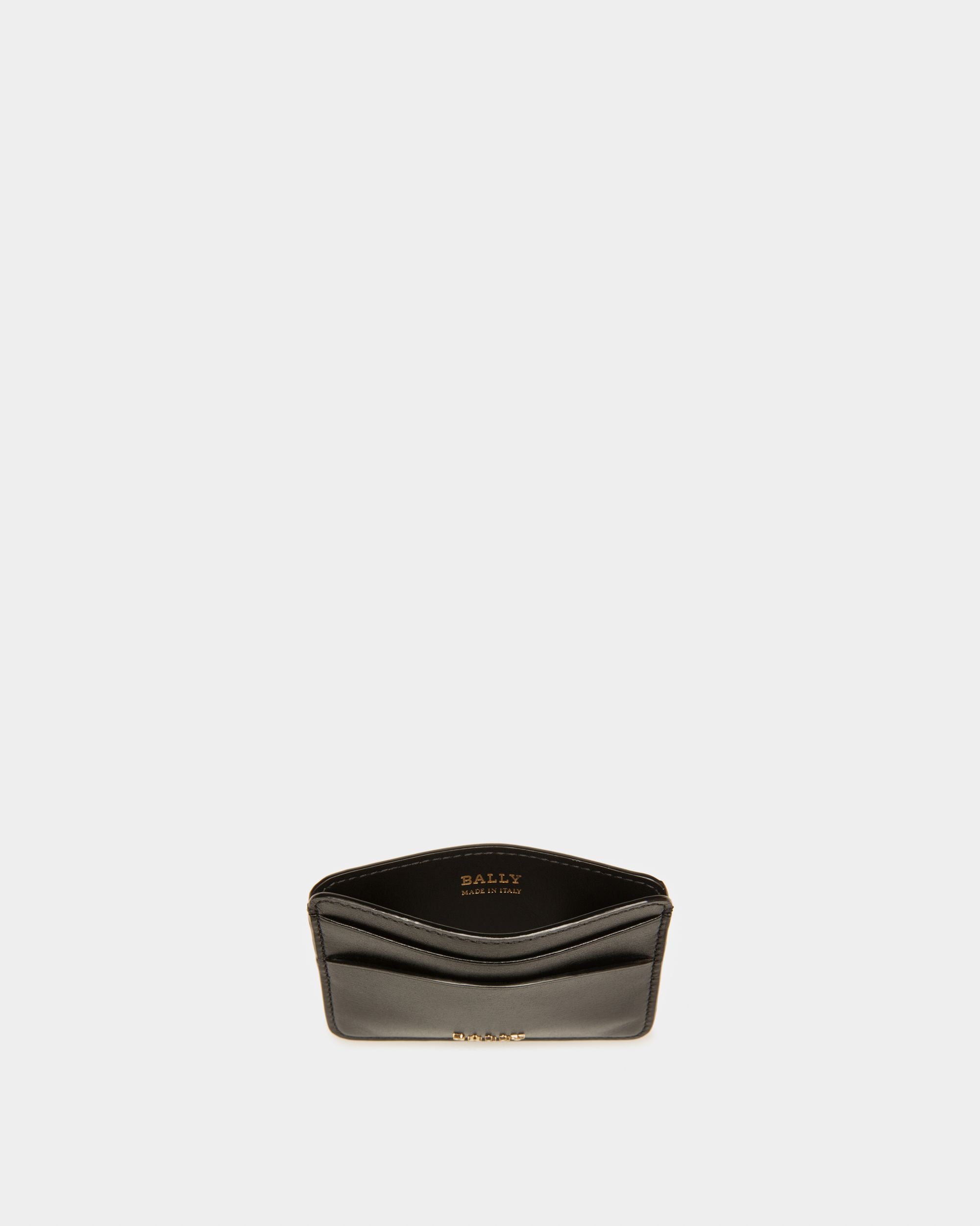 Lexye Leather Card Holder In Black - Women's - Bally - 03