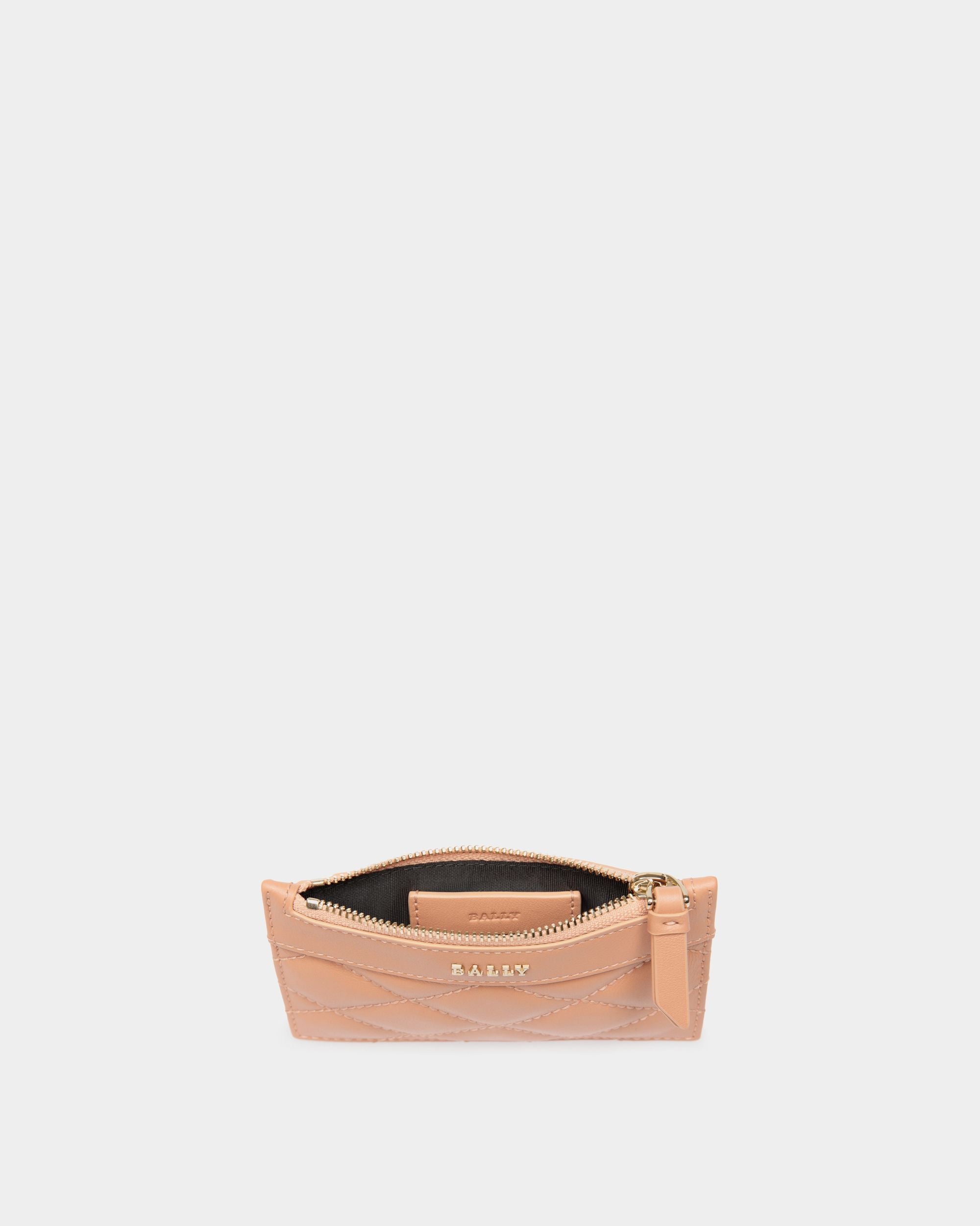 Business Card Holder In Orange Leather - Women's - Bally - 03