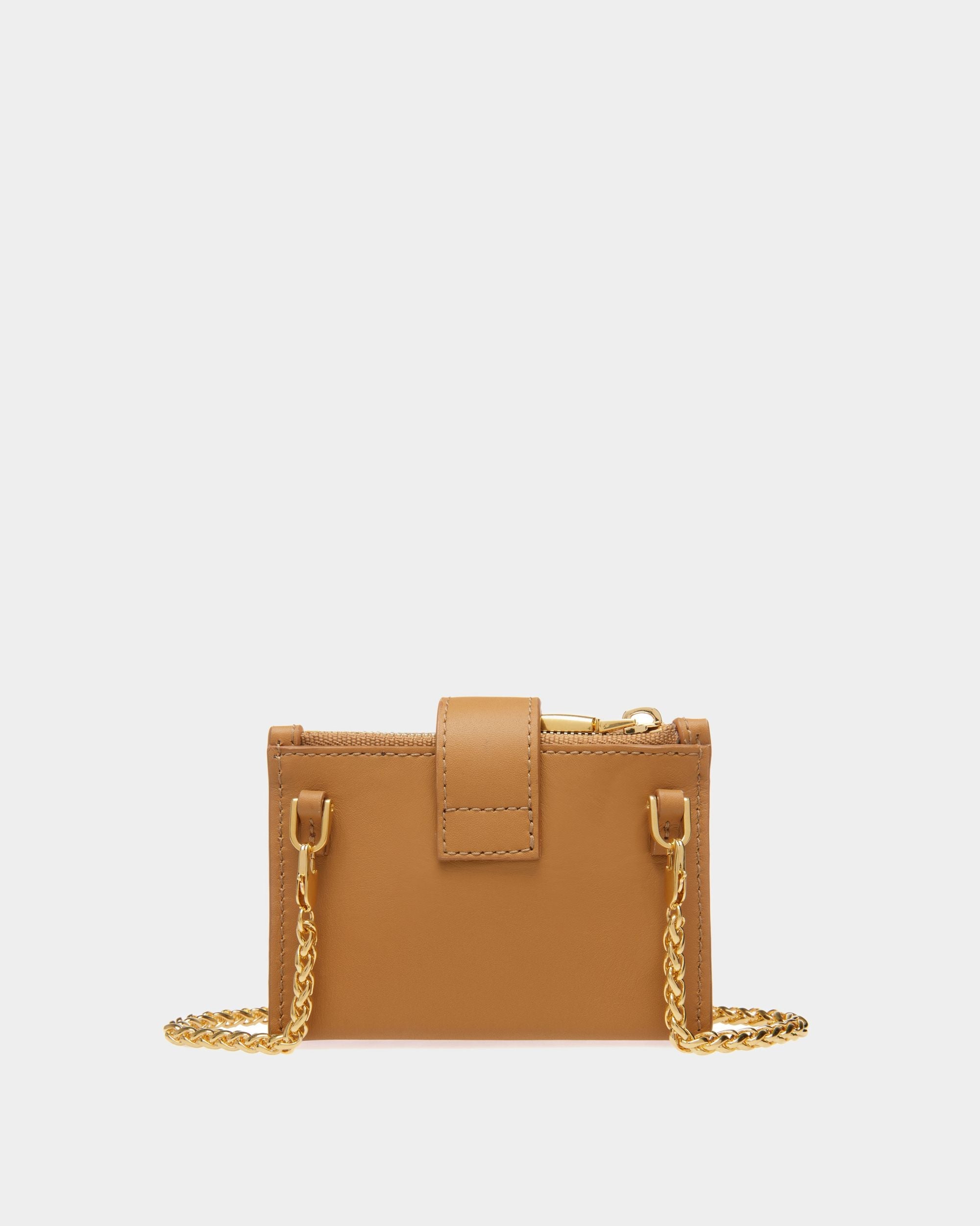 Emblem Card Holder In Desert Leather - Women's - Bally - 02