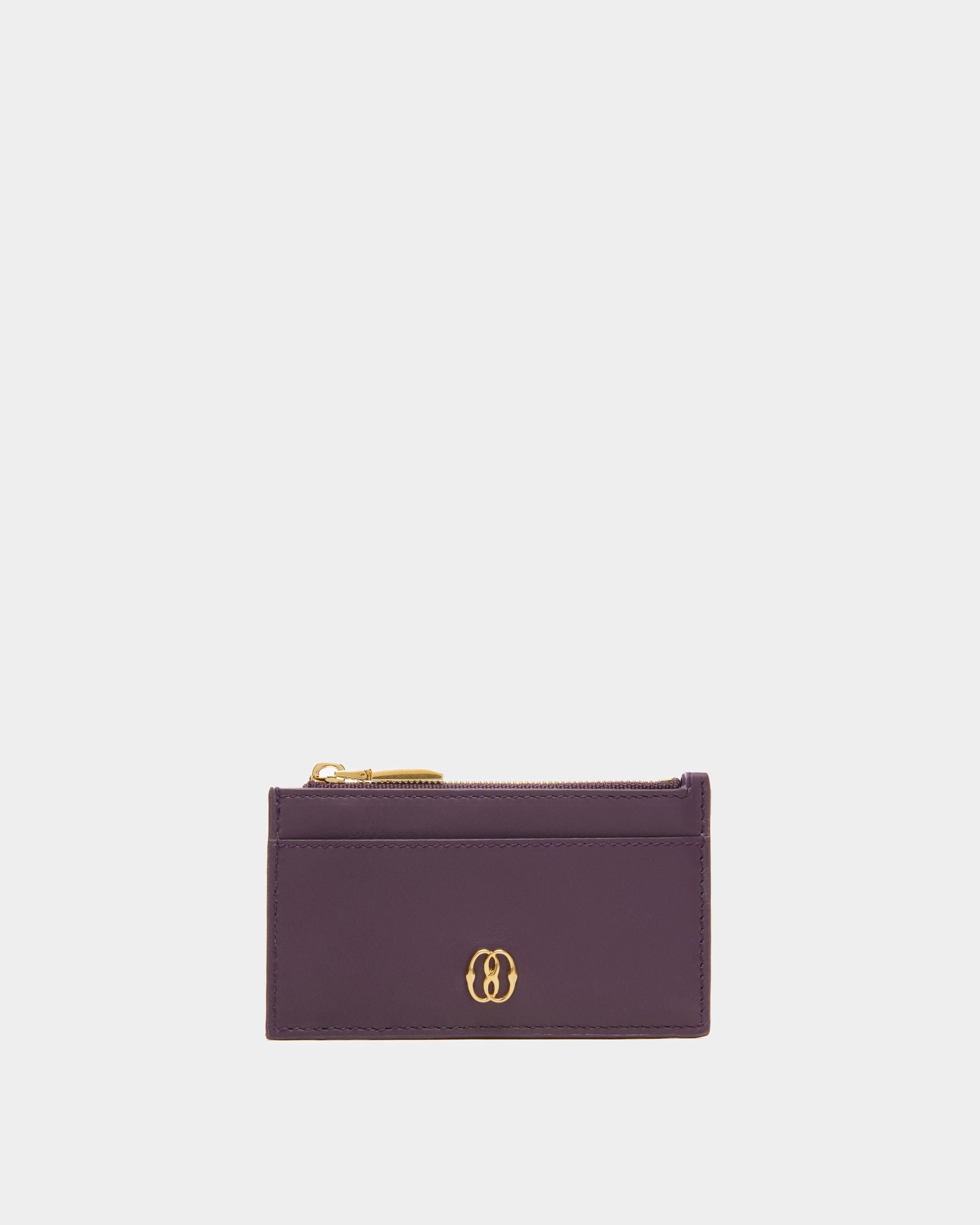 Tarjetero Ejecutivo Emblem De Piel Color Orquídea - Mujer - Bally - 01