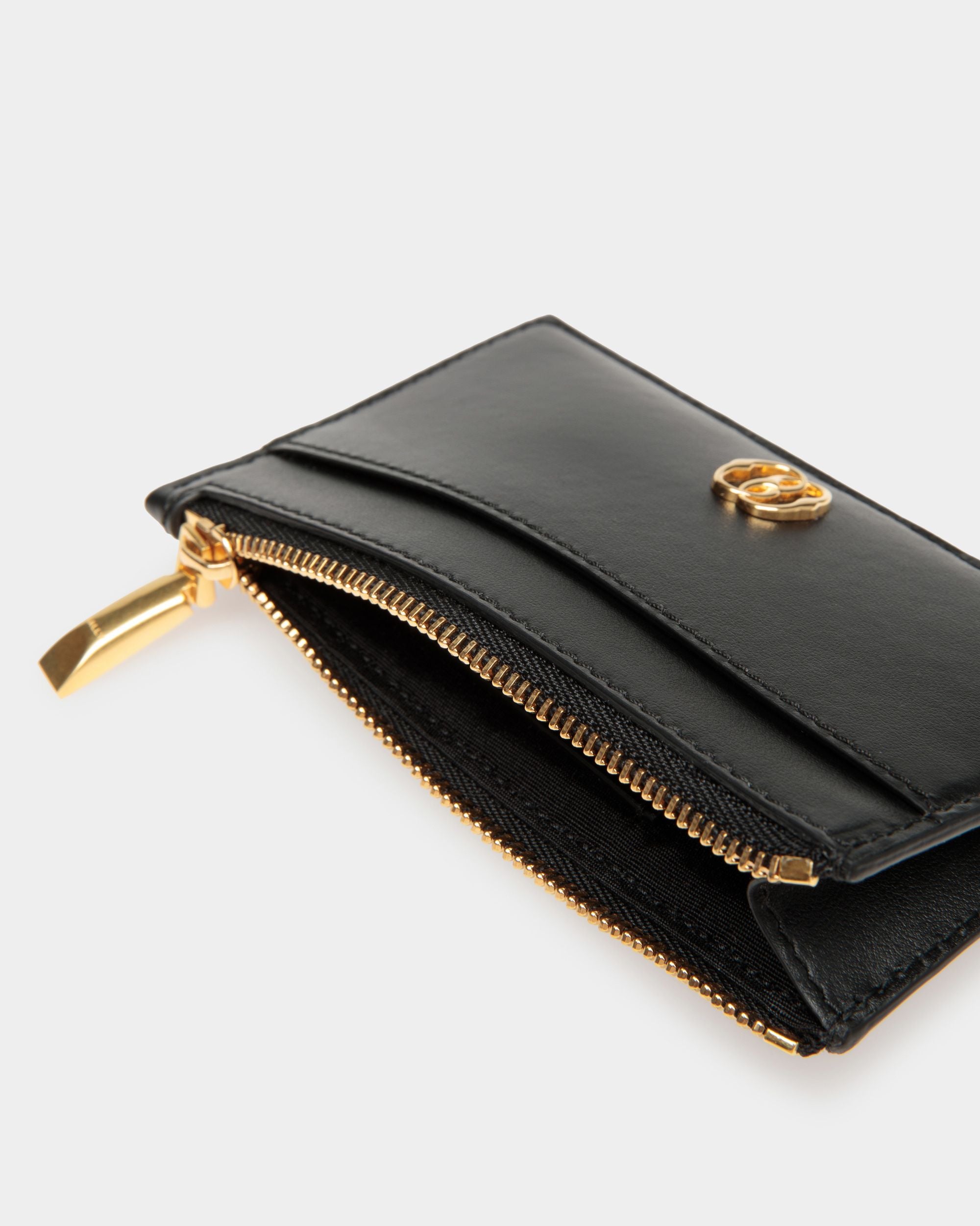 Tarjetero Emblem De Piel En Negro - Mujer - Bally - 04