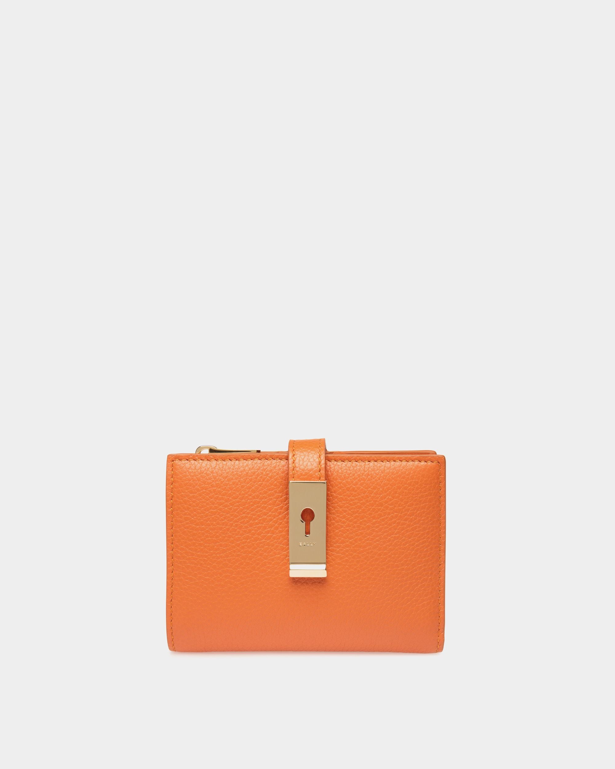 Cartera Lock Me De Piel Granulada Koi Orange - Women's - Bally - 01