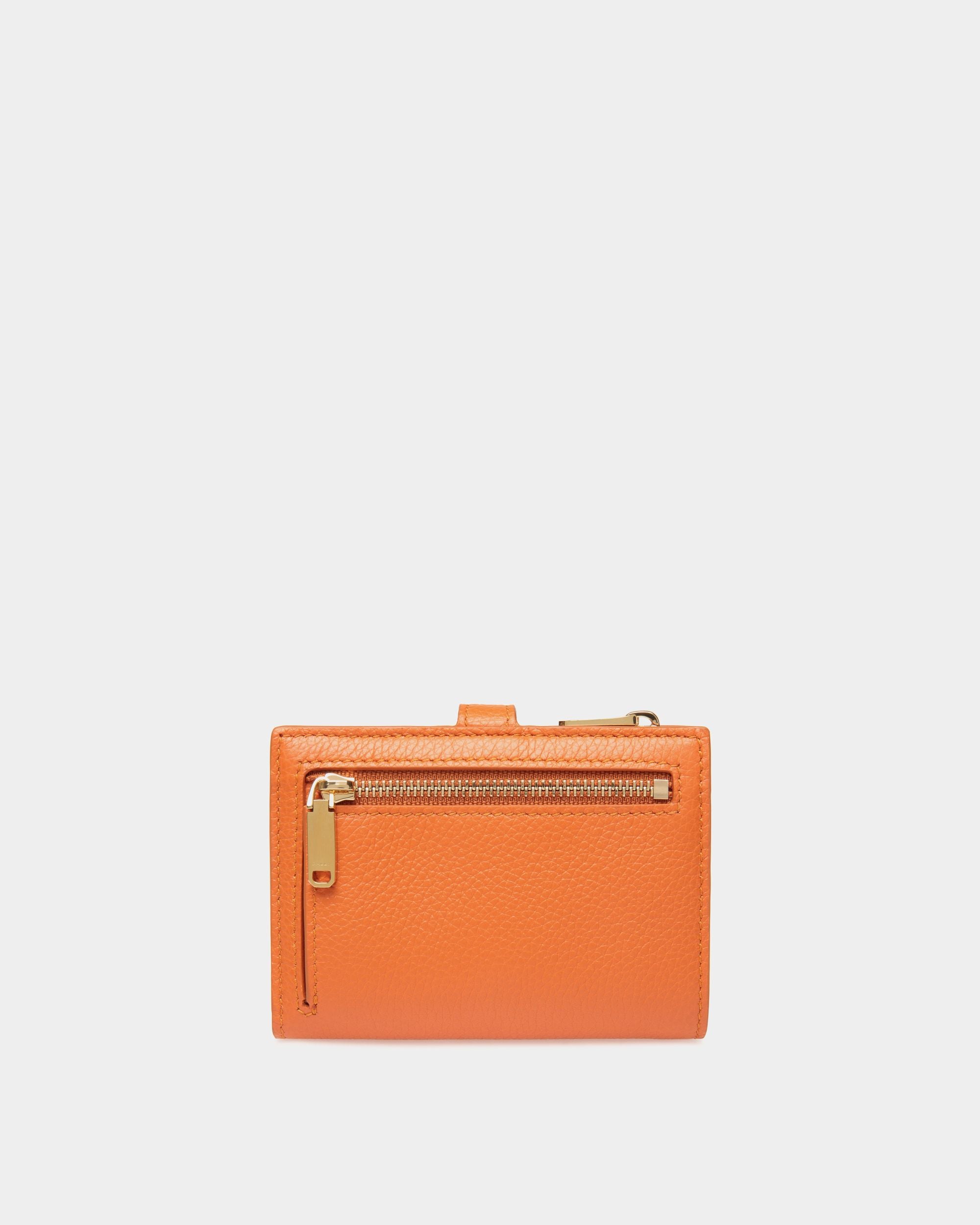 Lock Me Wallet in Koi Orange Grained Leather - Women's - Bally - 02