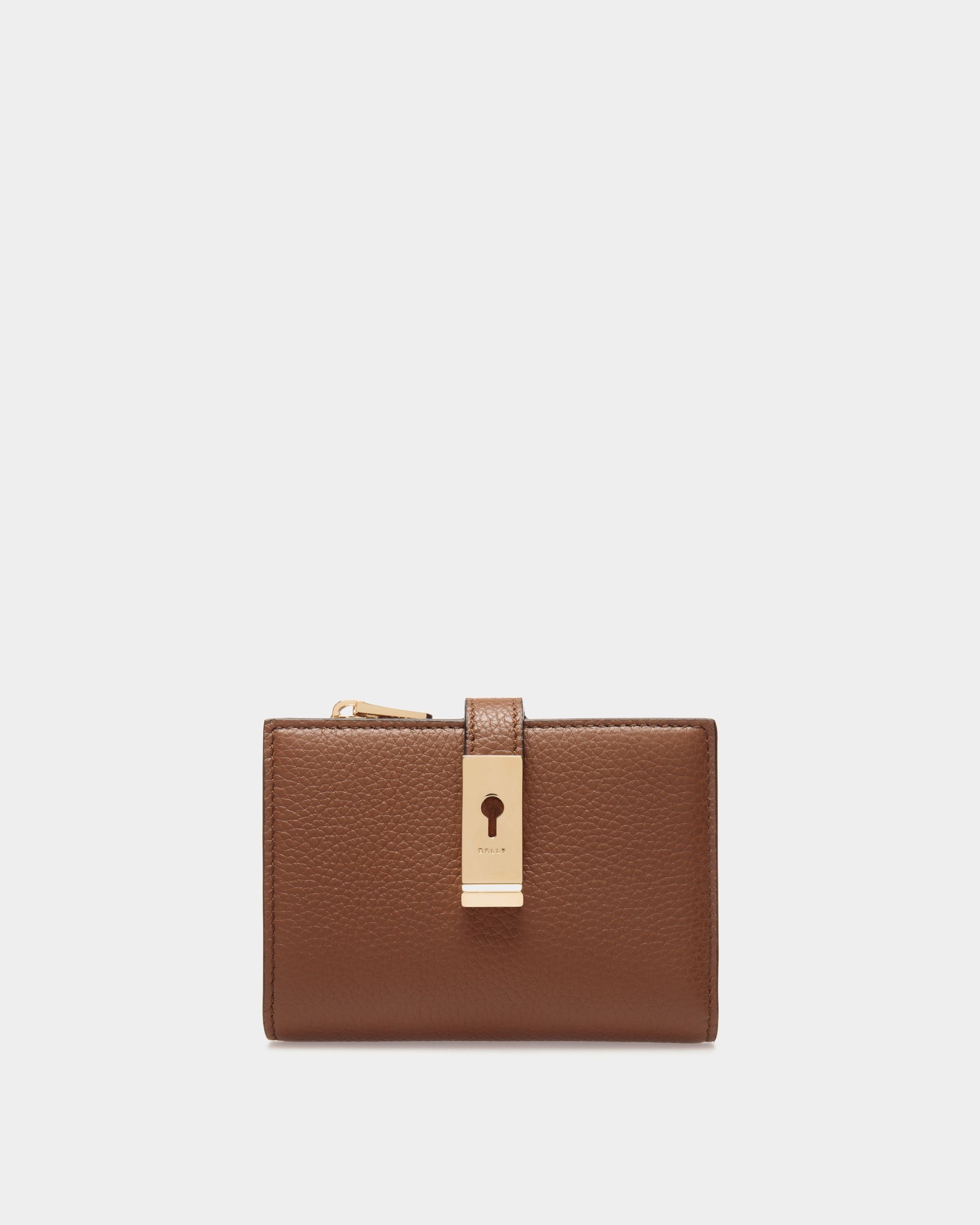 Lock Me Wallet in Brown Grained Leather - Mujer - Bally - 01
