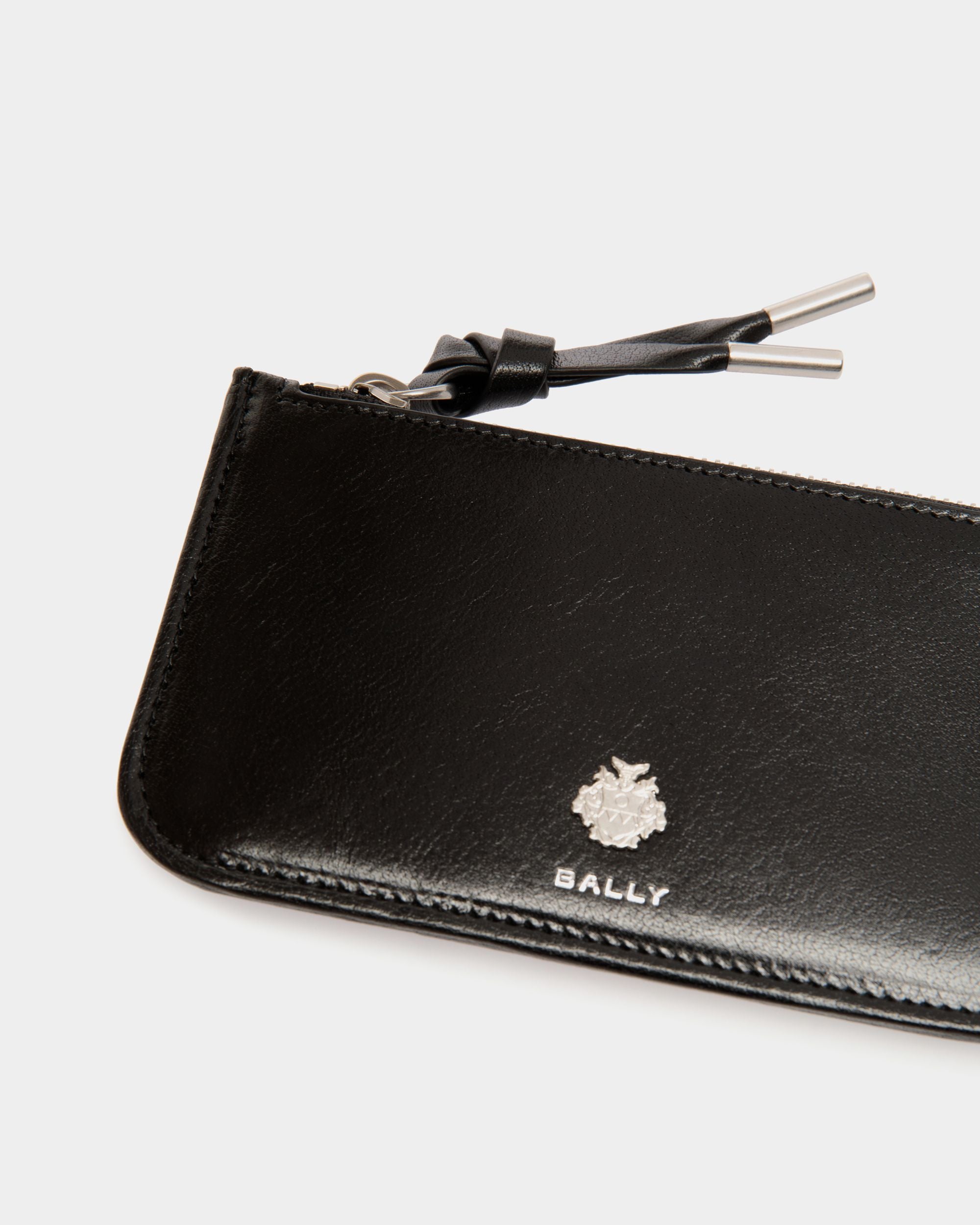 Bally Essential Zipped Card Holder in Black Leather - Women's - Bally - 04