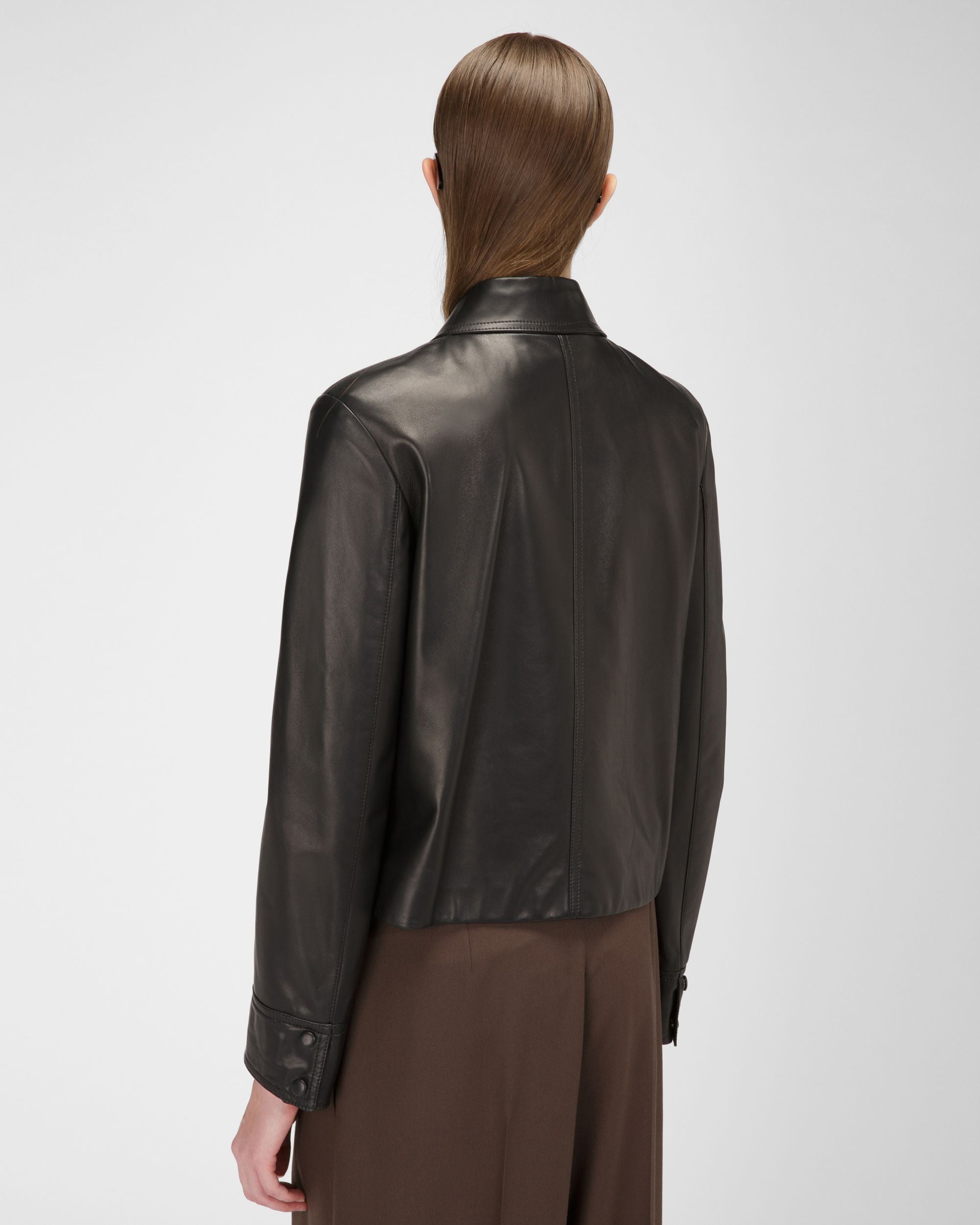 Leather Jacket Prenda De Abrigo En Piel De Color Negro - Mujer - Bally - 03