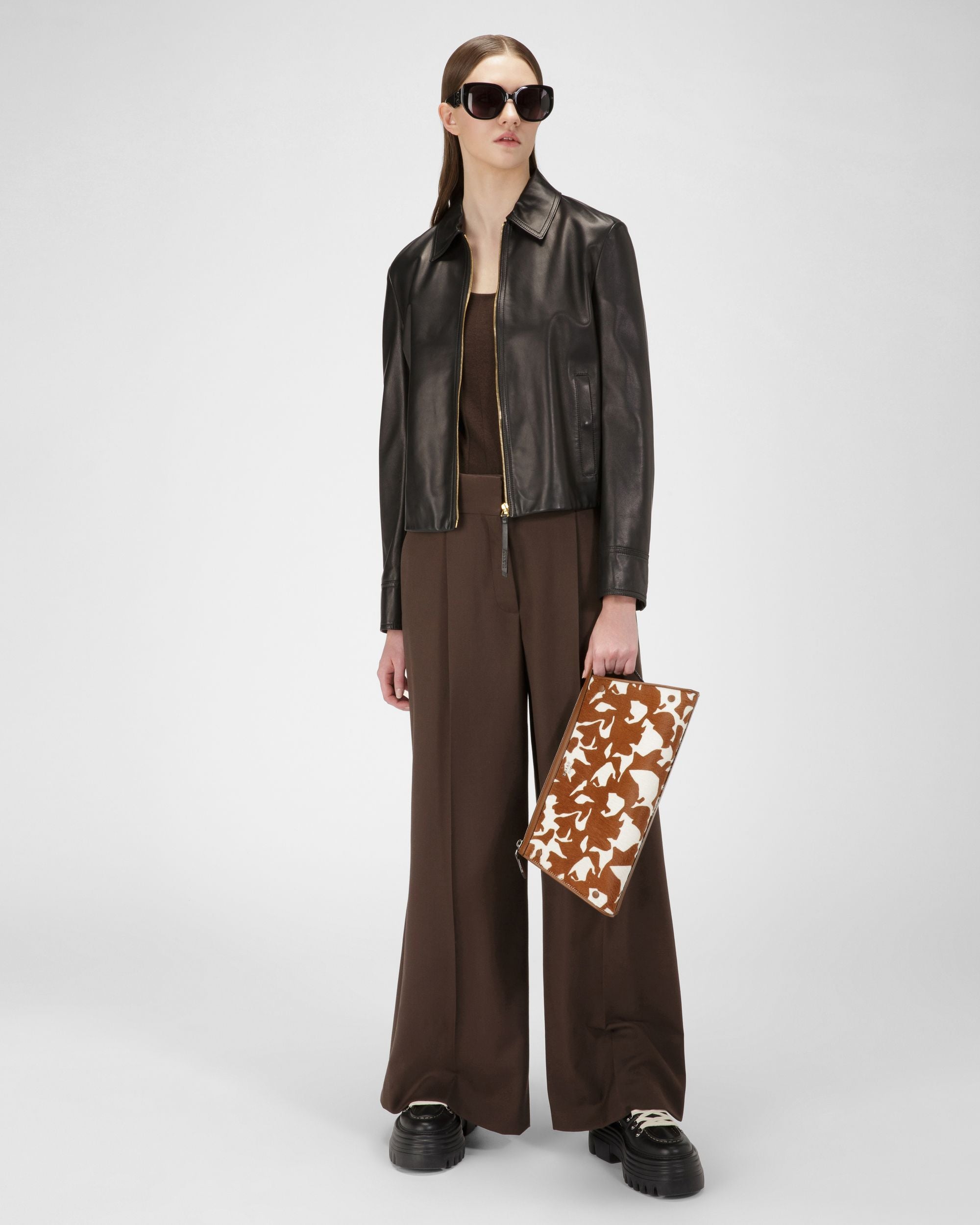 Leather Jacket Prenda De Abrigo En Piel De Color Negro - Mujer - Bally - 04
