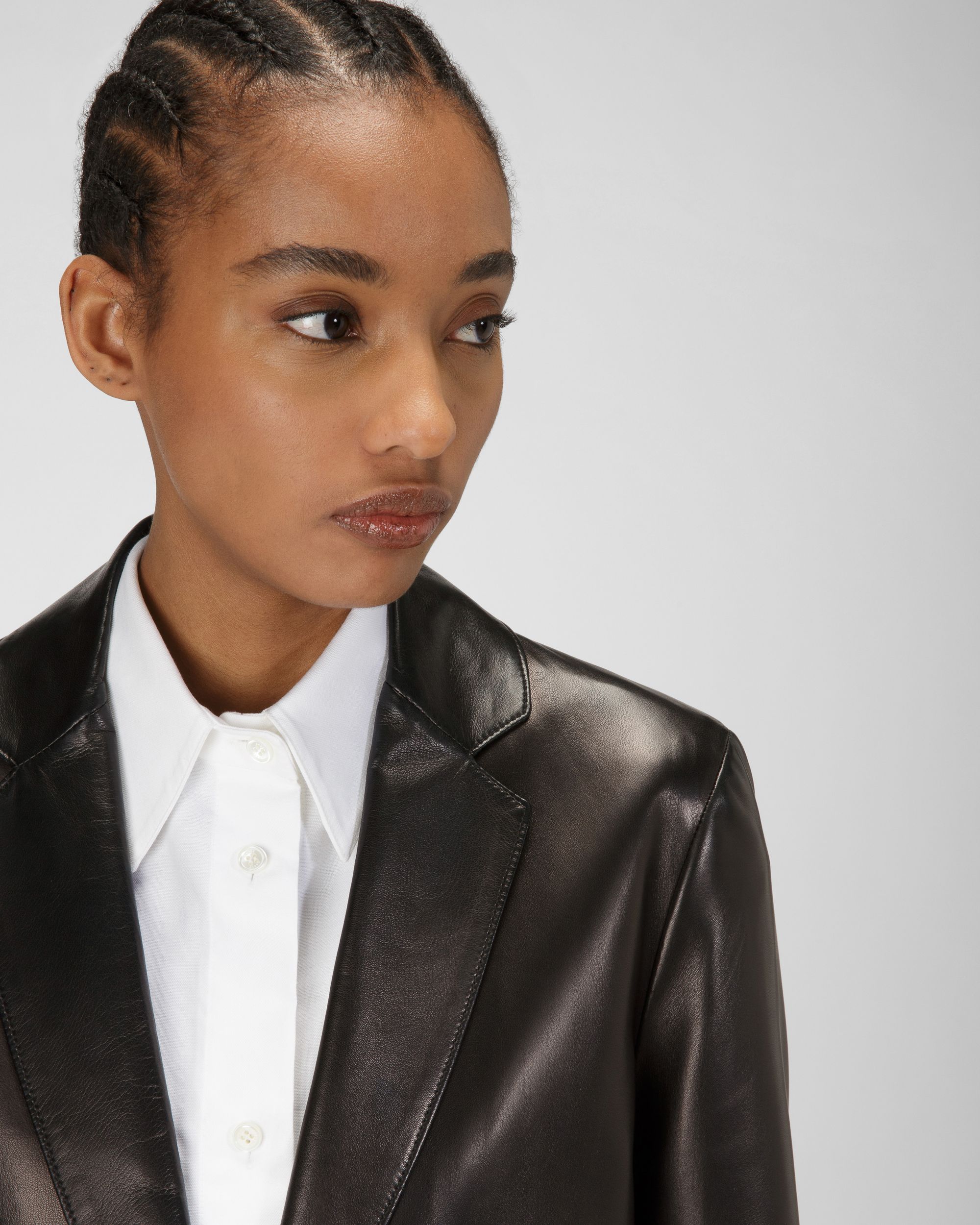 Leather Coat Prenda De Abrigo En Piel De Color Negro - Mujer - Bally - 02