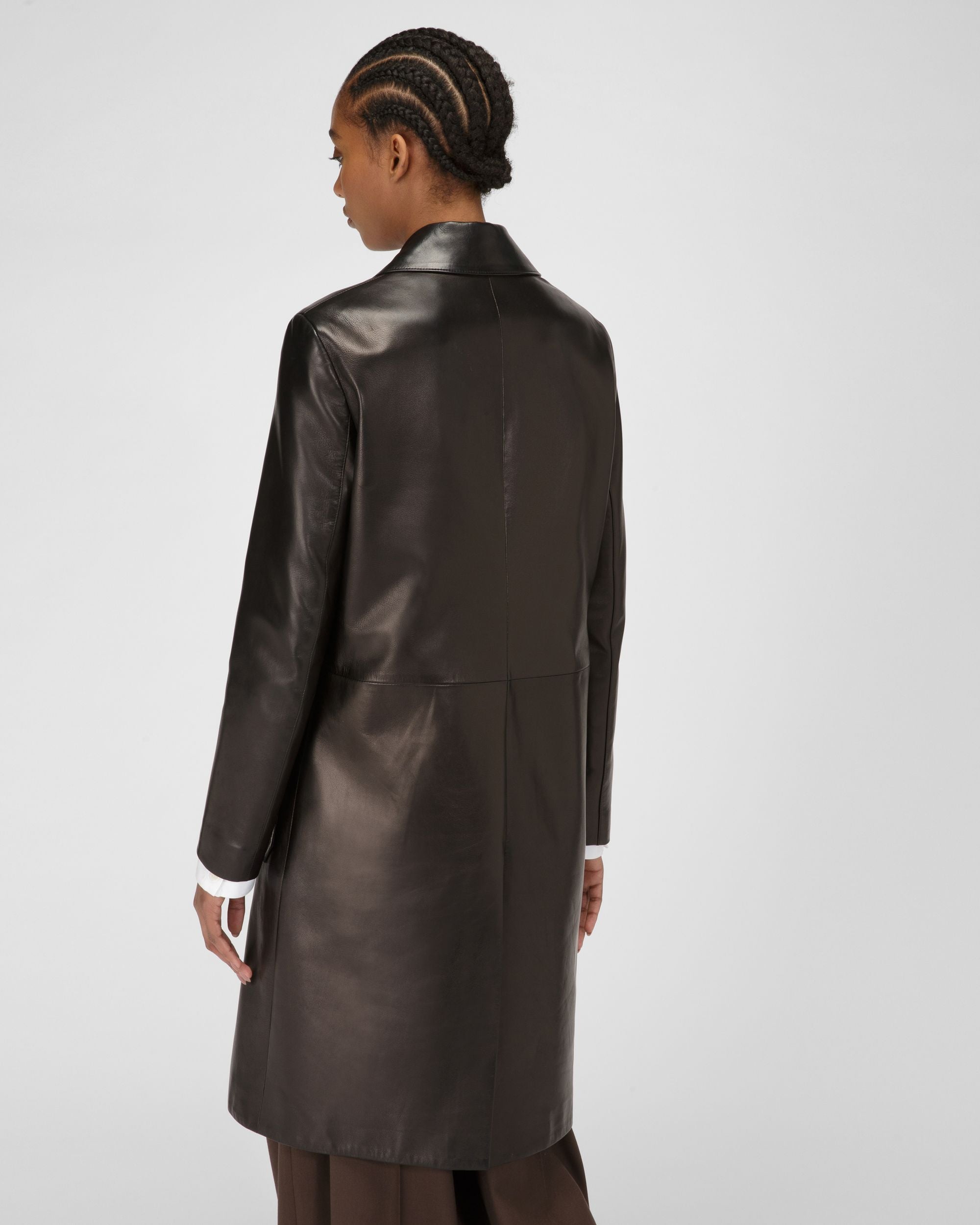 Leather Coat Prenda De Abrigo En Piel De Color Negro - Mujer - Bally - 03