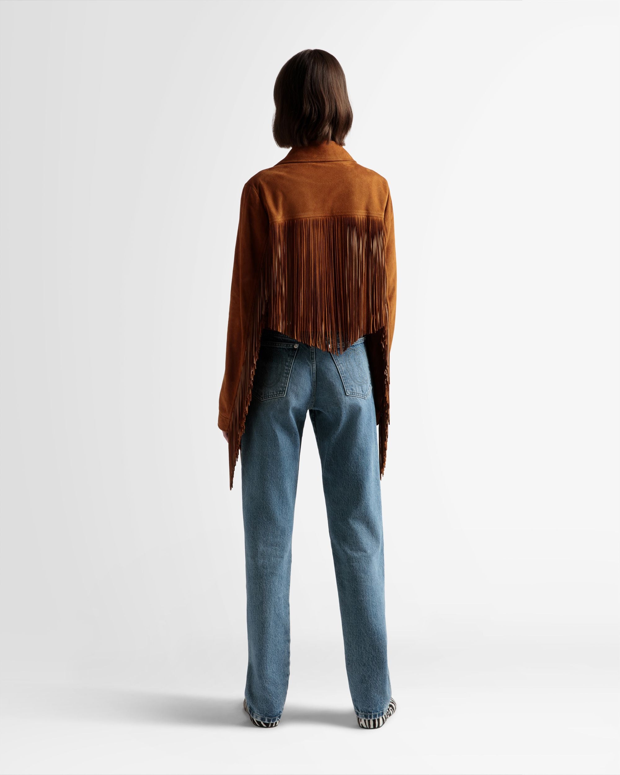 Chaqueta Tasseled De Ante Color Desierto - Mujer - Bally - 06