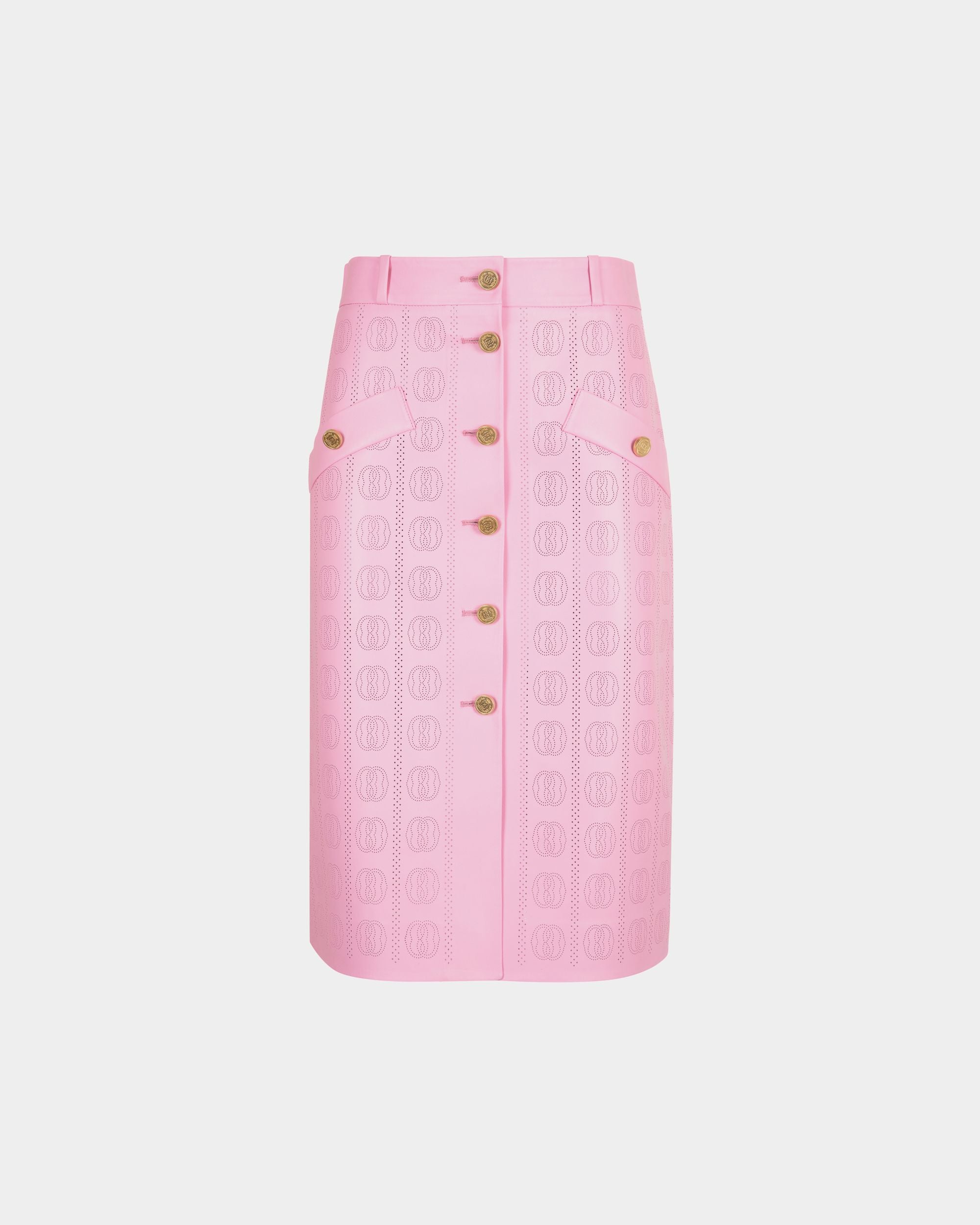 Falda Midi De Piel En Rosa - Mujer - Bally - 01