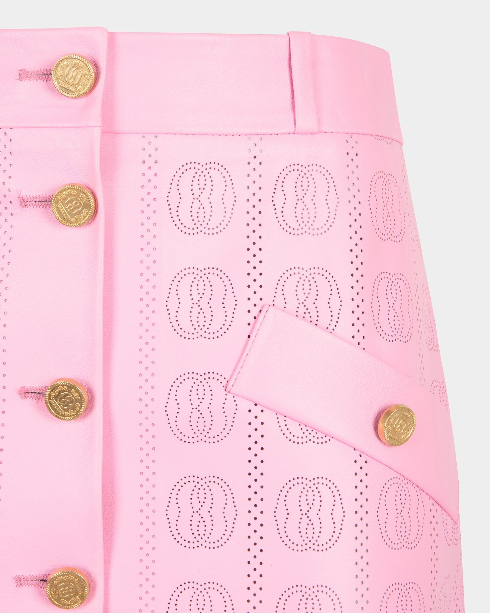 Falda Midi De Piel En Rosa - Mujer - Bally - 02