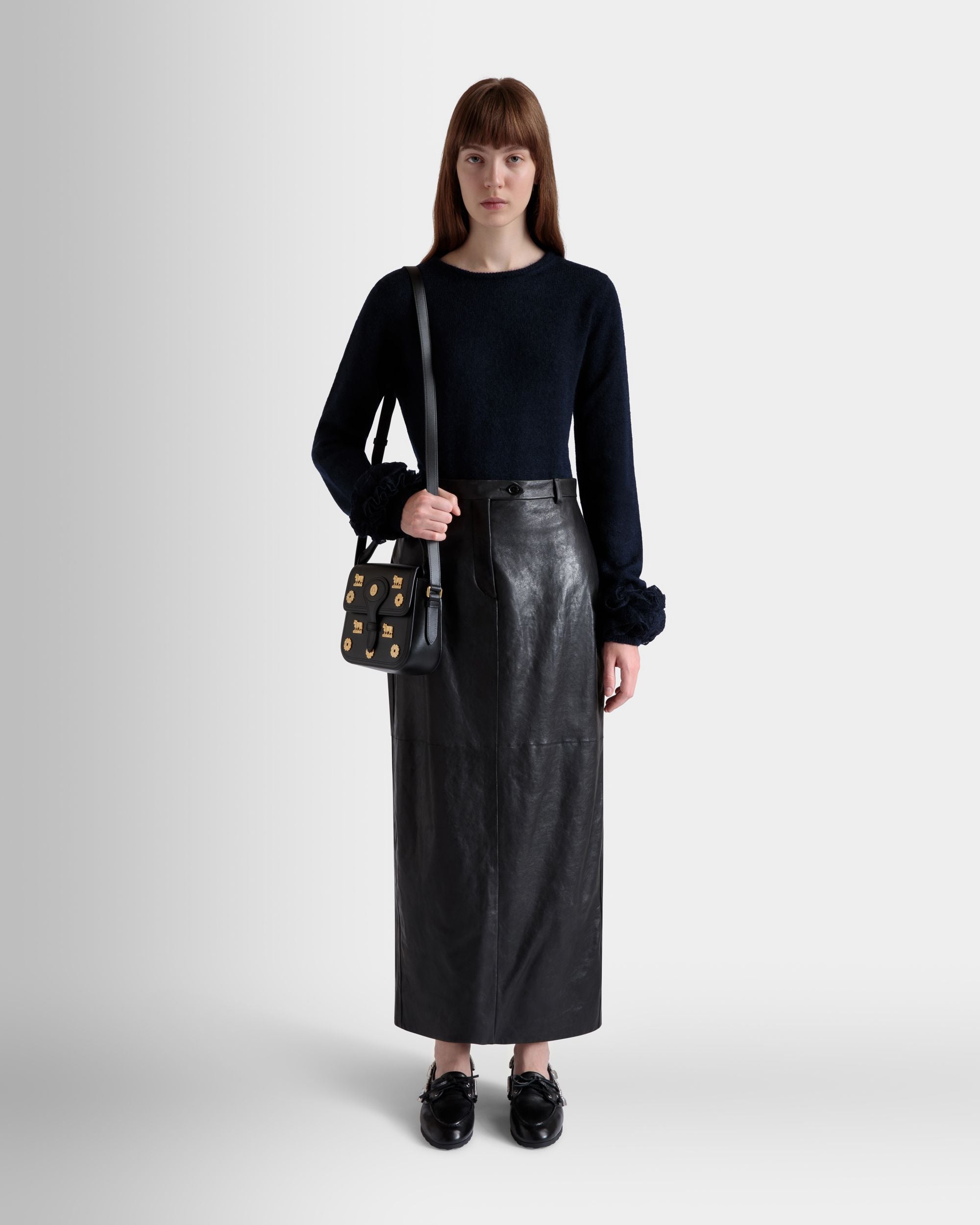 Falda Larga De Piel Negra - Mujer - Bally - 02