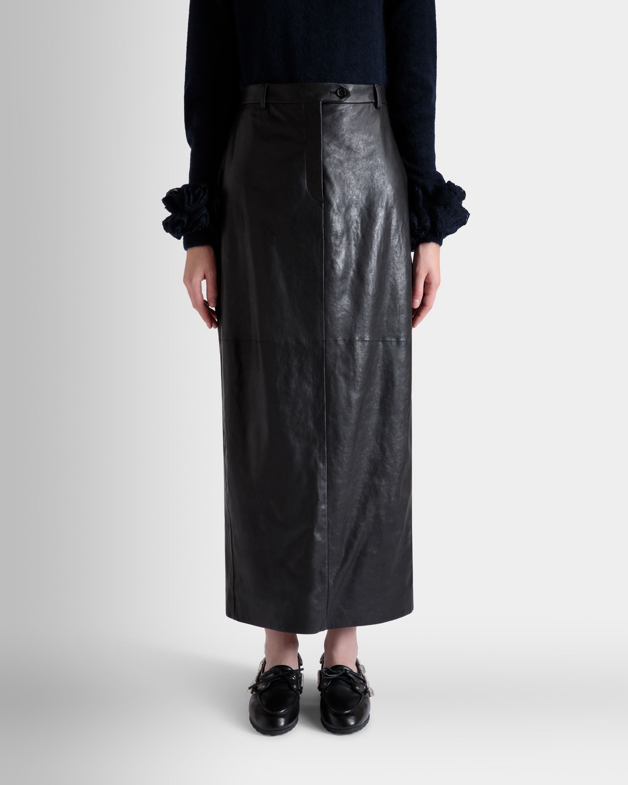 Falda Larga De Piel Negra - Mujer - Bally - 03