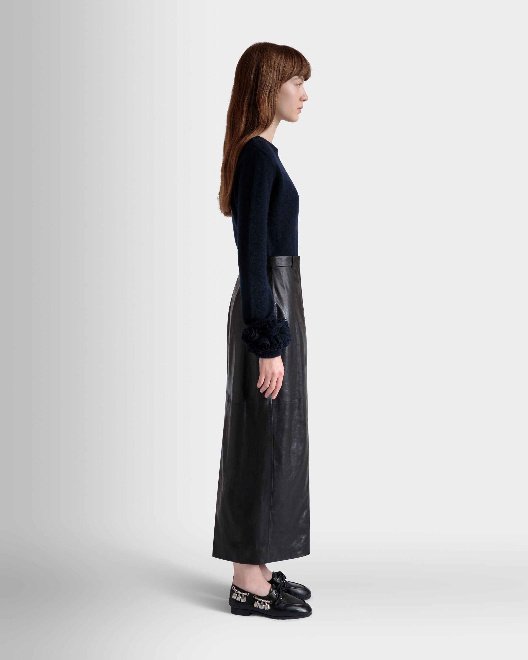 Falda Larga De Piel Negra - Mujer - Bally - 05