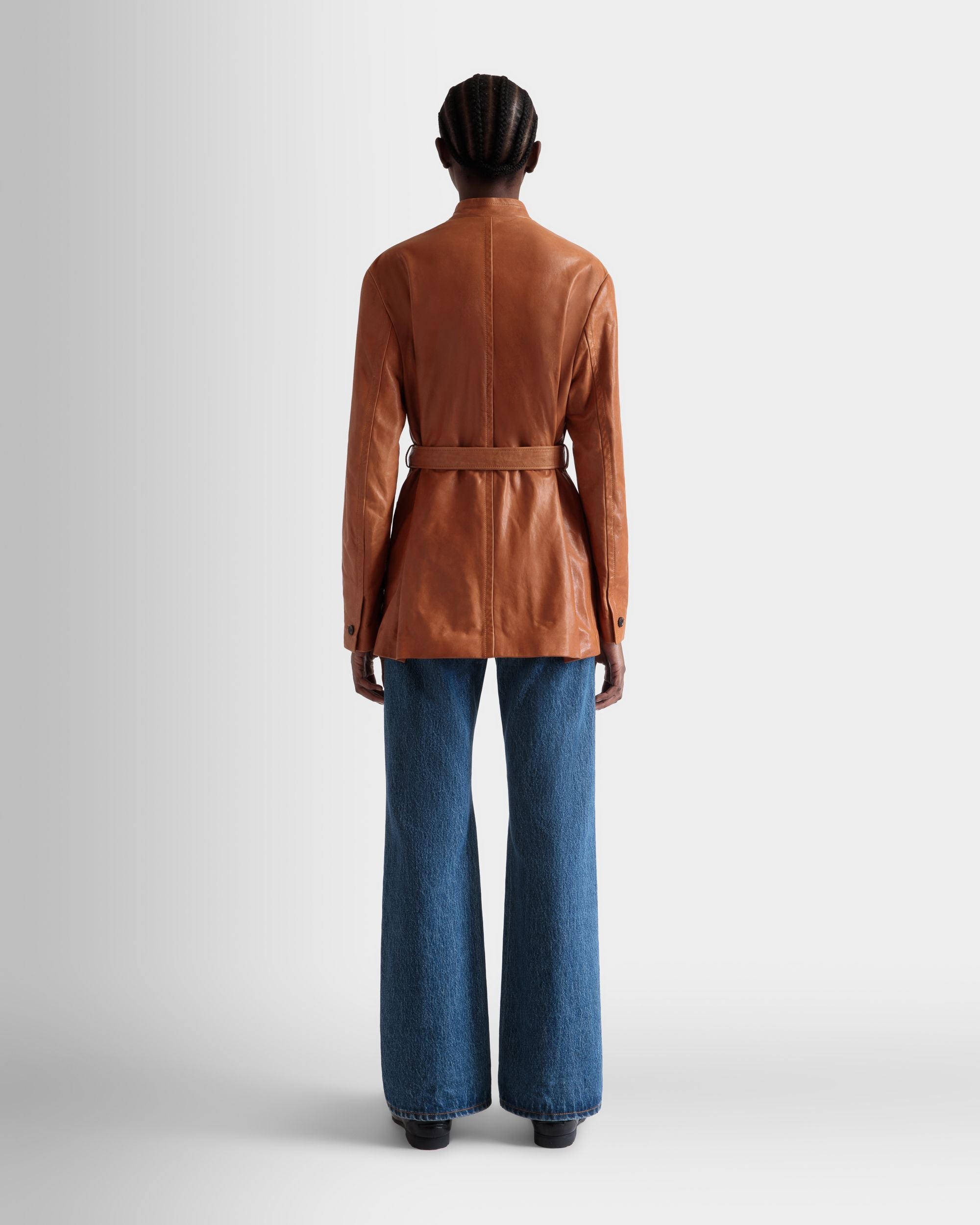 Chaqueta Con Cinturón De Piel Marrón - Mujer - Bally - 05