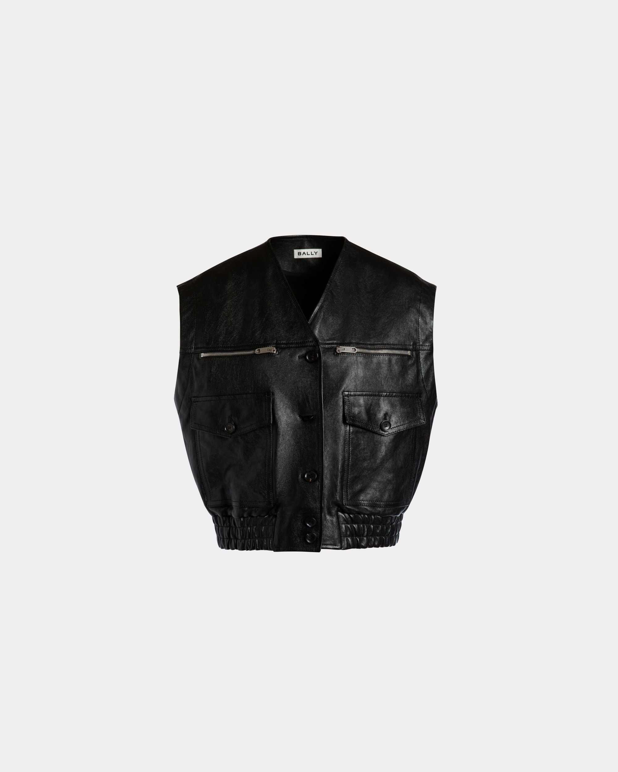 Leather Bomber-Blouson In Black Sheep - Mujer - Bally - 01
